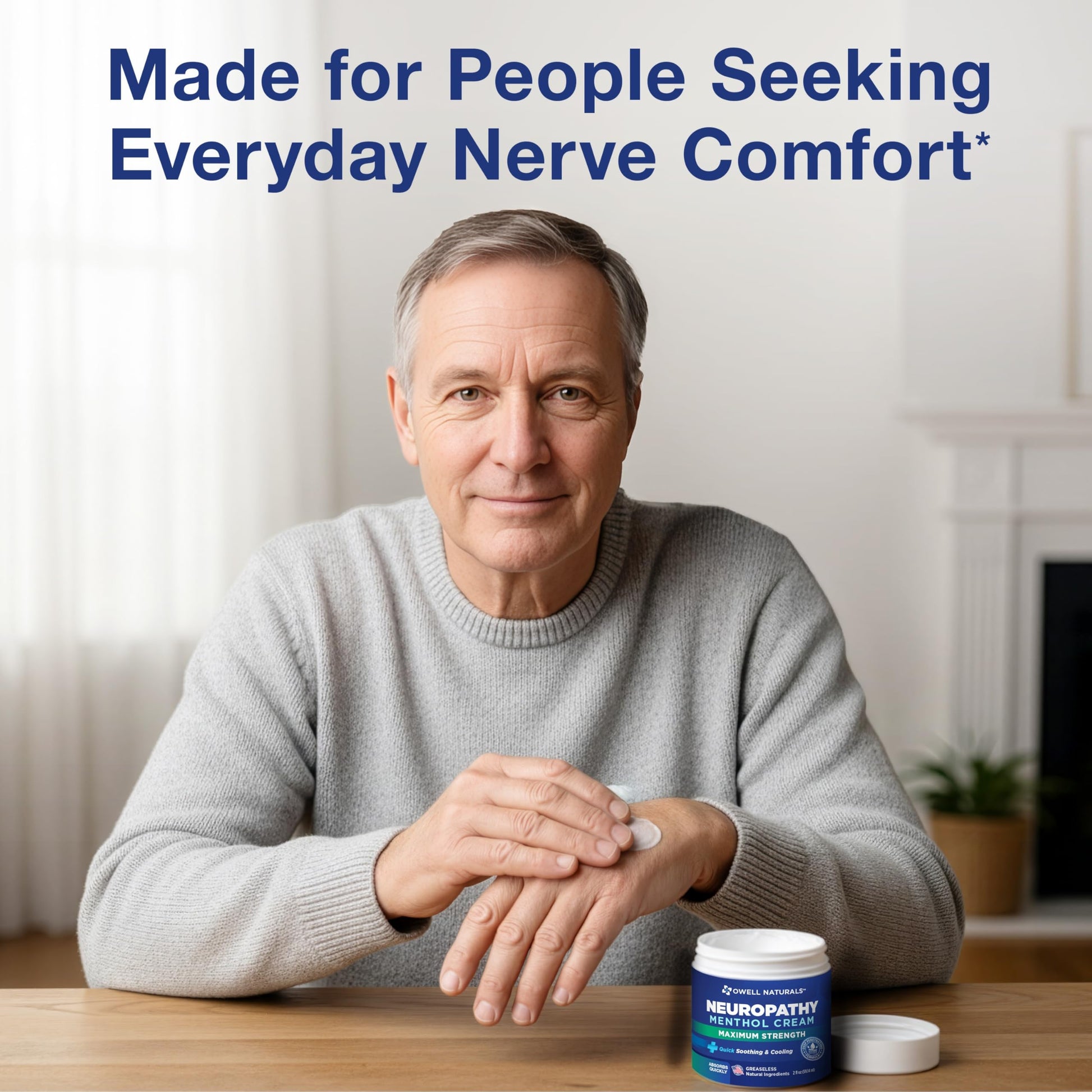 Owell Naturals Neuropathy Cream Extra Strength – Fast Absorbing Cooling for Leg, Feet & Hands – Advanced Soothing Formula with Aloe Vera, Arnica, MSM & Vitamin B6 – Made in USA, 2 fl oz Owell Naturals uk supplements