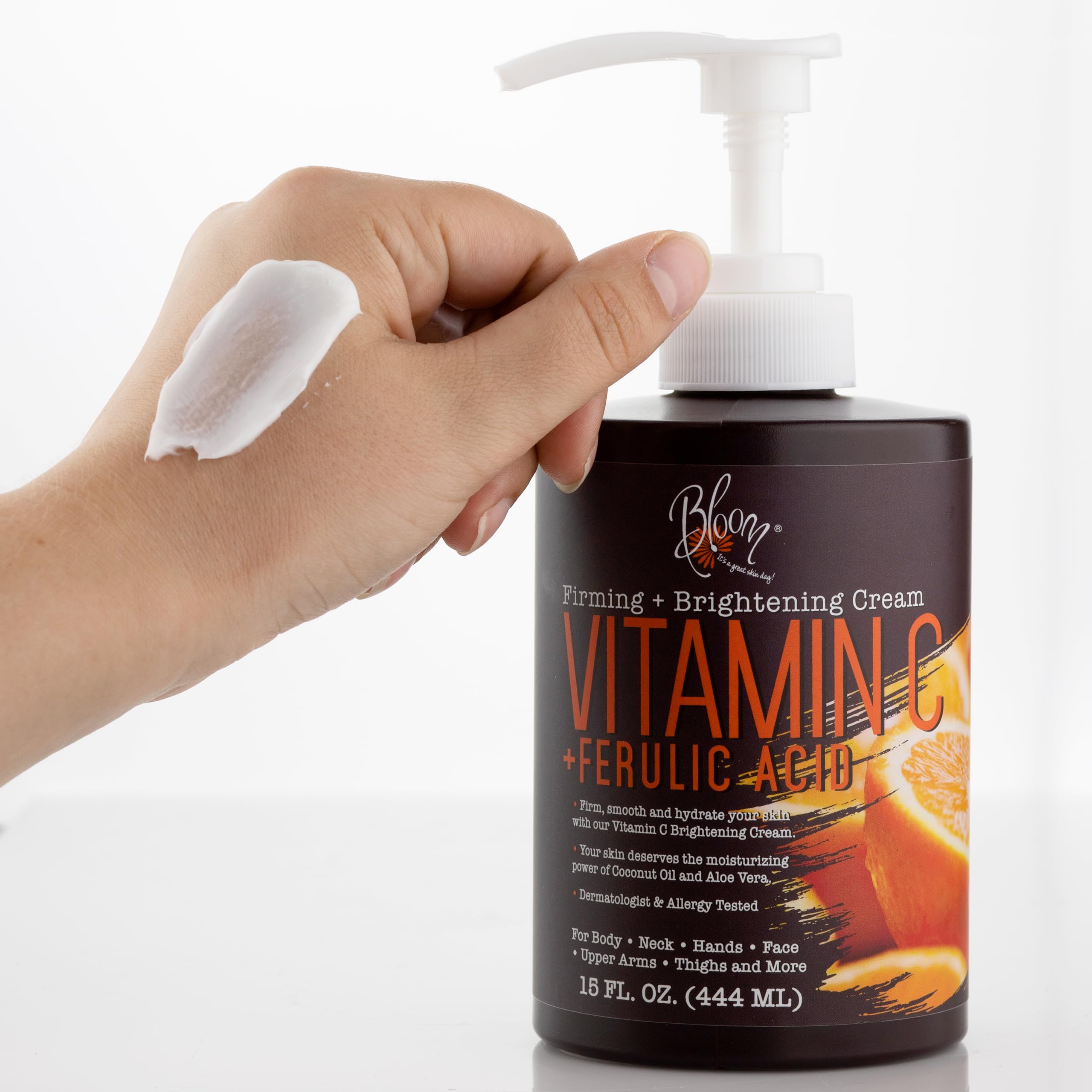 BLOOM Vitamin C Cream Body Lotion & Face Moisturizer W/Coconut Oil | Natural Skin Care BLOOM IT'S A GREAT SKIN DAY! uk supplements