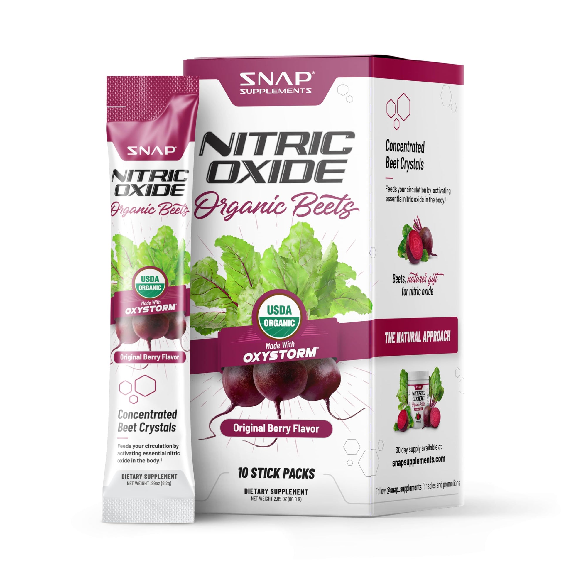 Snap Supplements Nitric Oxide Organic Beet Root Powder, Circulation Superfood On-The-Go Snap Supplements uk supplements