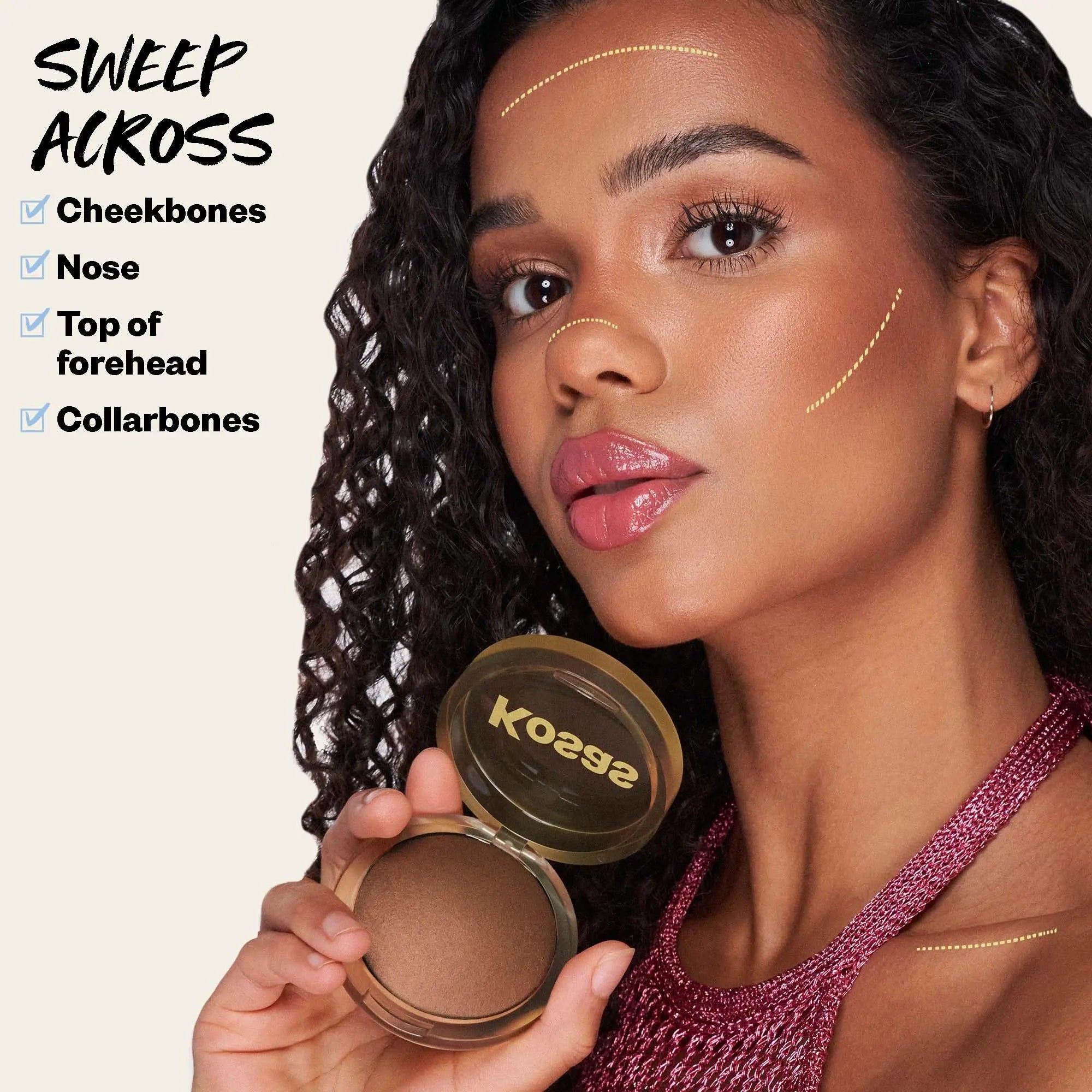 Kosas Sun Show Glowy Warmth Baked Bronzer - Contouring Powder for Cheekbones, Nose & Jawline - Enriched with Concentrated Fatty Acids - Talc-Free, Vegan & Hypoallergenic - Escape Kosas uk supplements