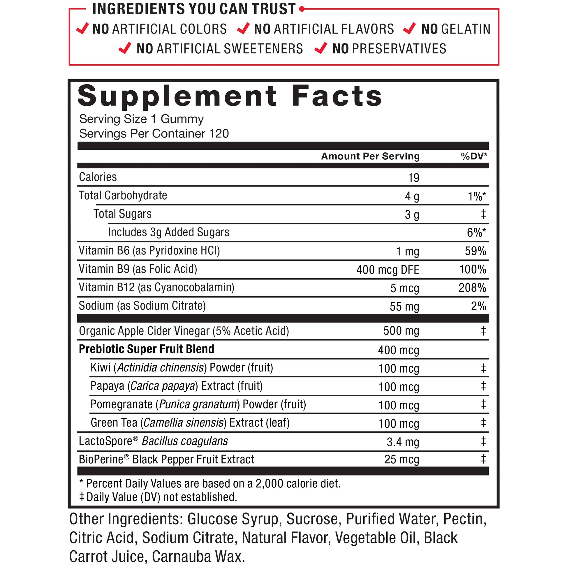 FORCE FACTOR ProbioSlim Apple Cider Vinegar Gummies Organic LactoSpore Prebiotics Force Factor uk supplements