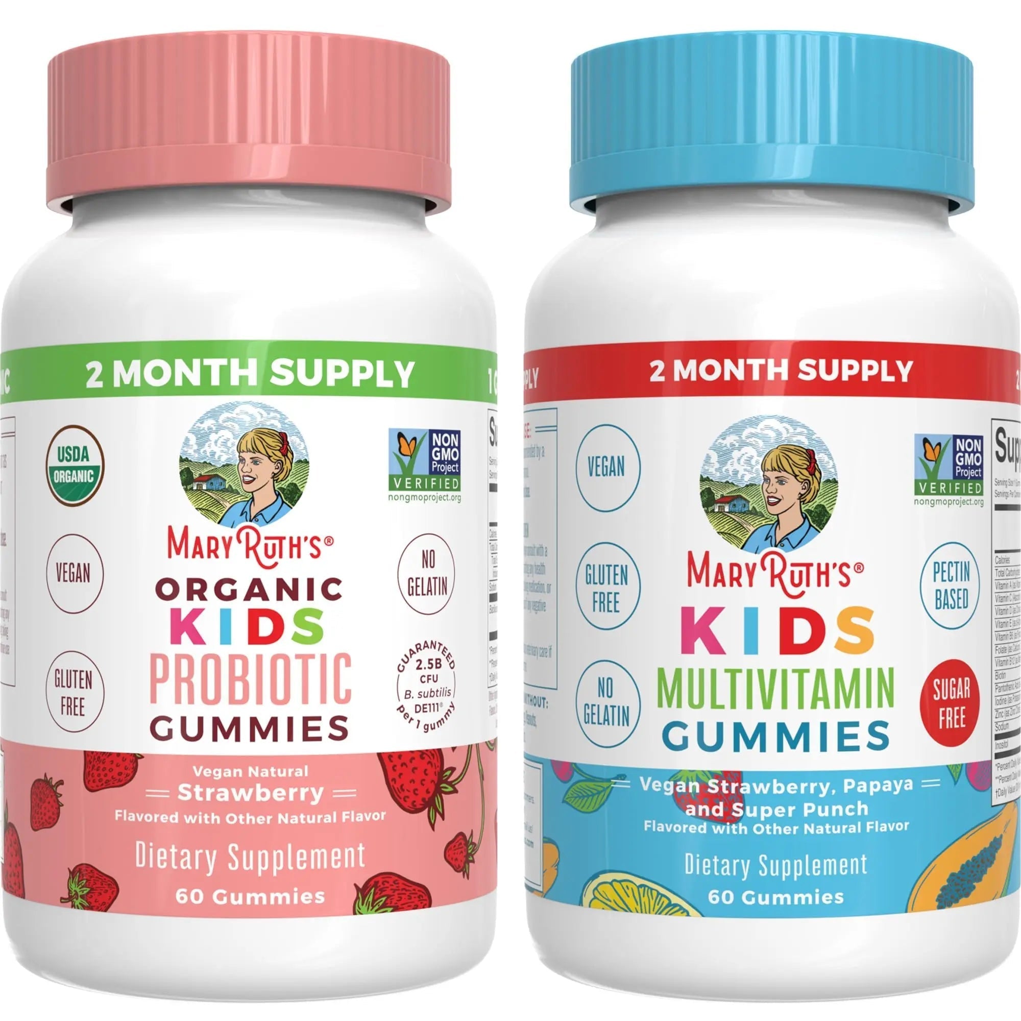 MaryRuth Organics Multivitamin and Probiotic Gummies (Strawberry) for Kids | Clean Label Project Verified® | Vitamins for Gut Health MARYRUTH'S uk supplements