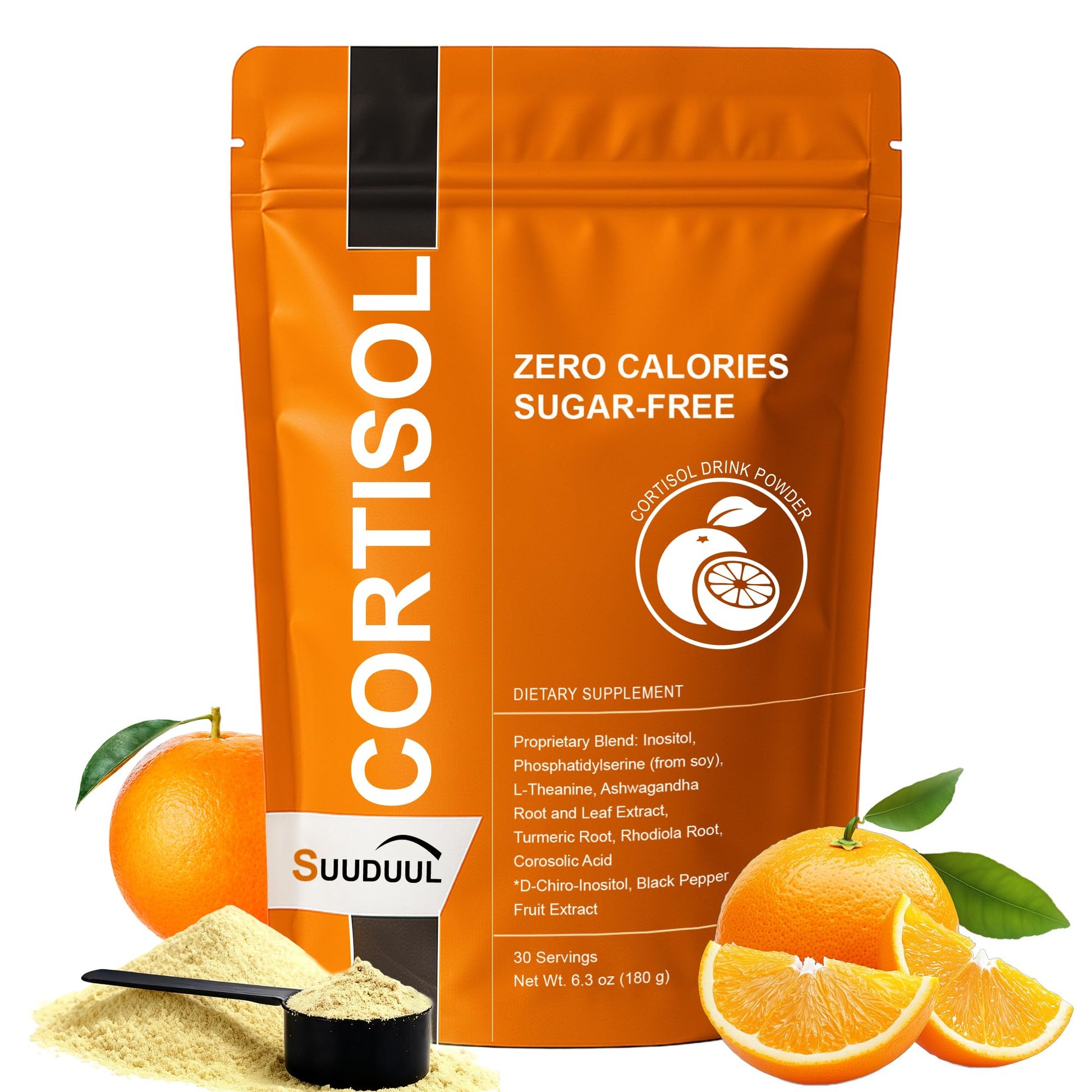 Cortisol Drink Mix | Cortisol Supplements for Women & Men | Ashwagandha, L-Theanine, Turmeric Root, Black Pepper Extract, Healthy Cortisol Levels, Mental Clarity SUUDUUL uk supplements