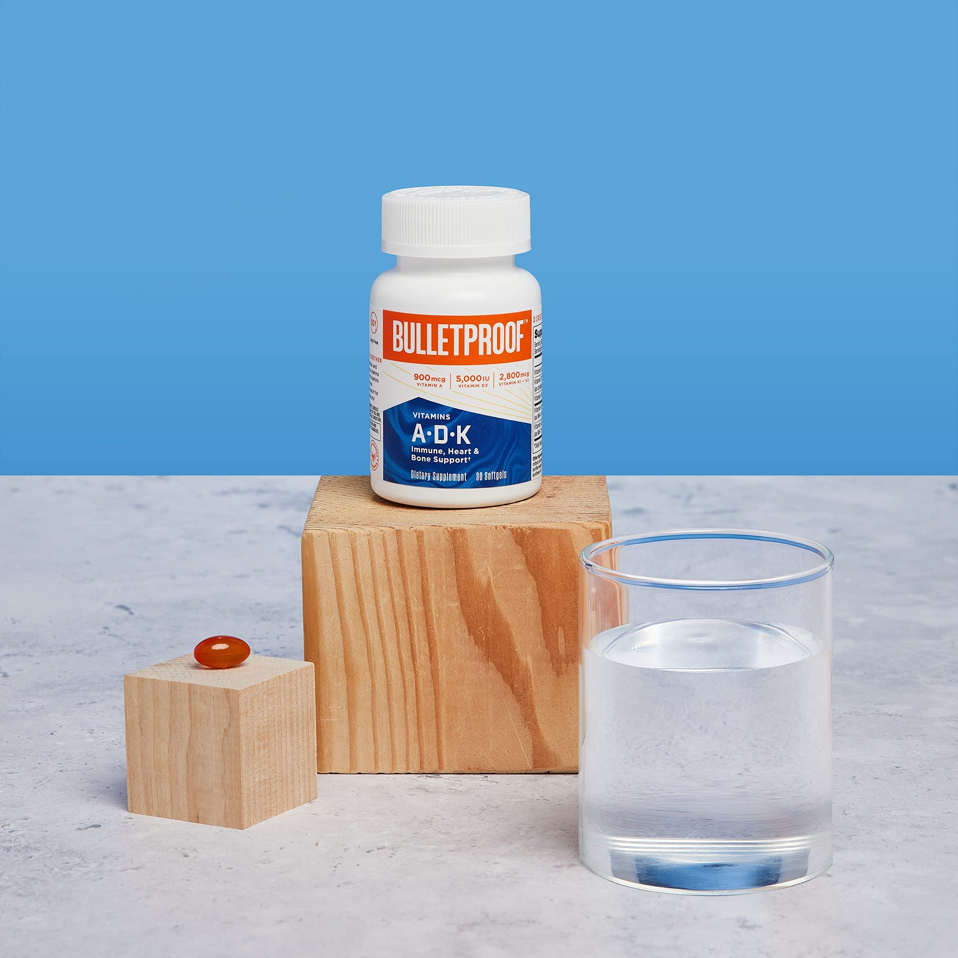 Vitamins A-D-K, 30 Softgels, 900mcg Vitamin A, with 5000 IU D3, K1, K2, K3, High Potency Bulletproof uk supplements