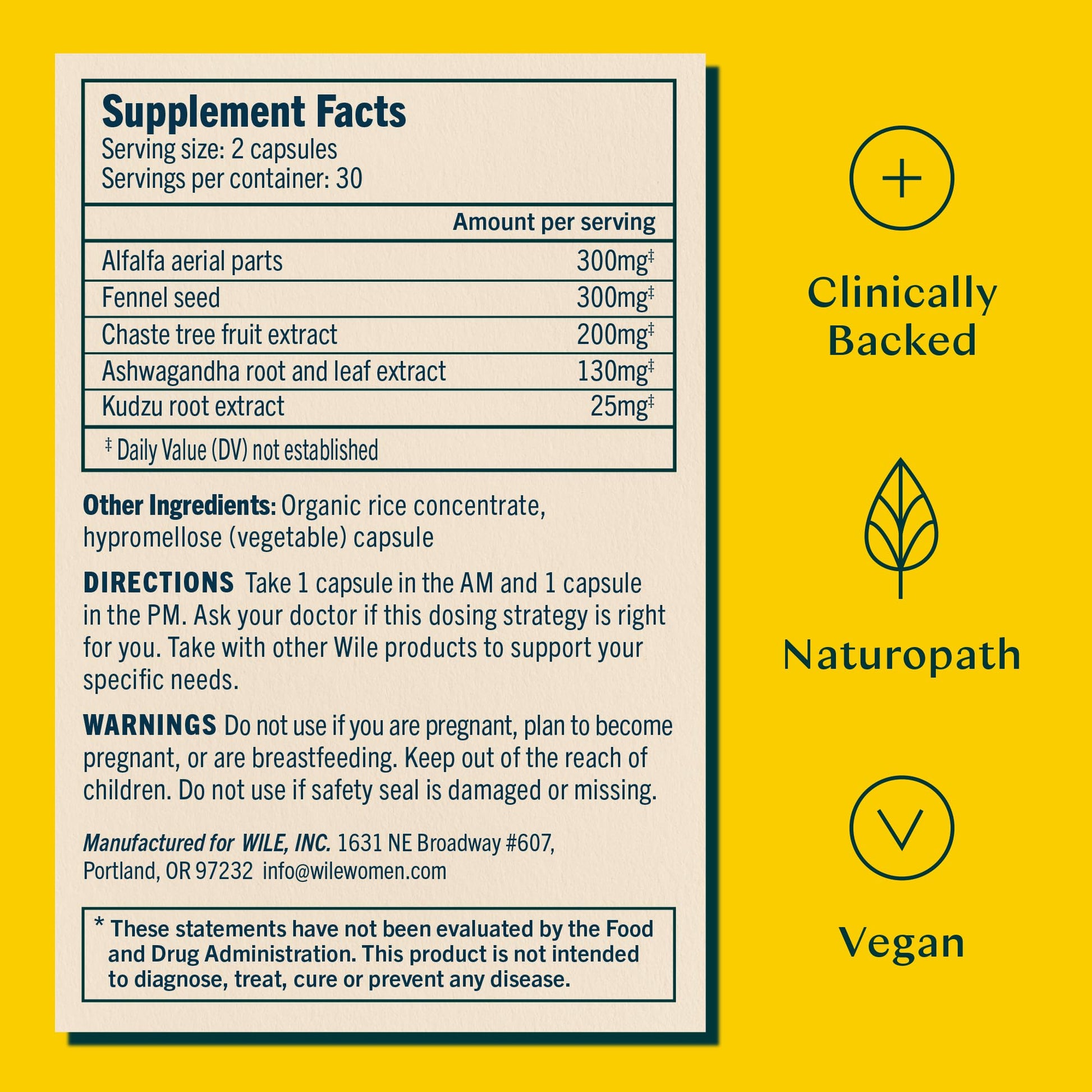 Wile Perimenopause Supplement for Women with Ashwagandha, Kudzu Root, Hops Extract WILE uk supplements