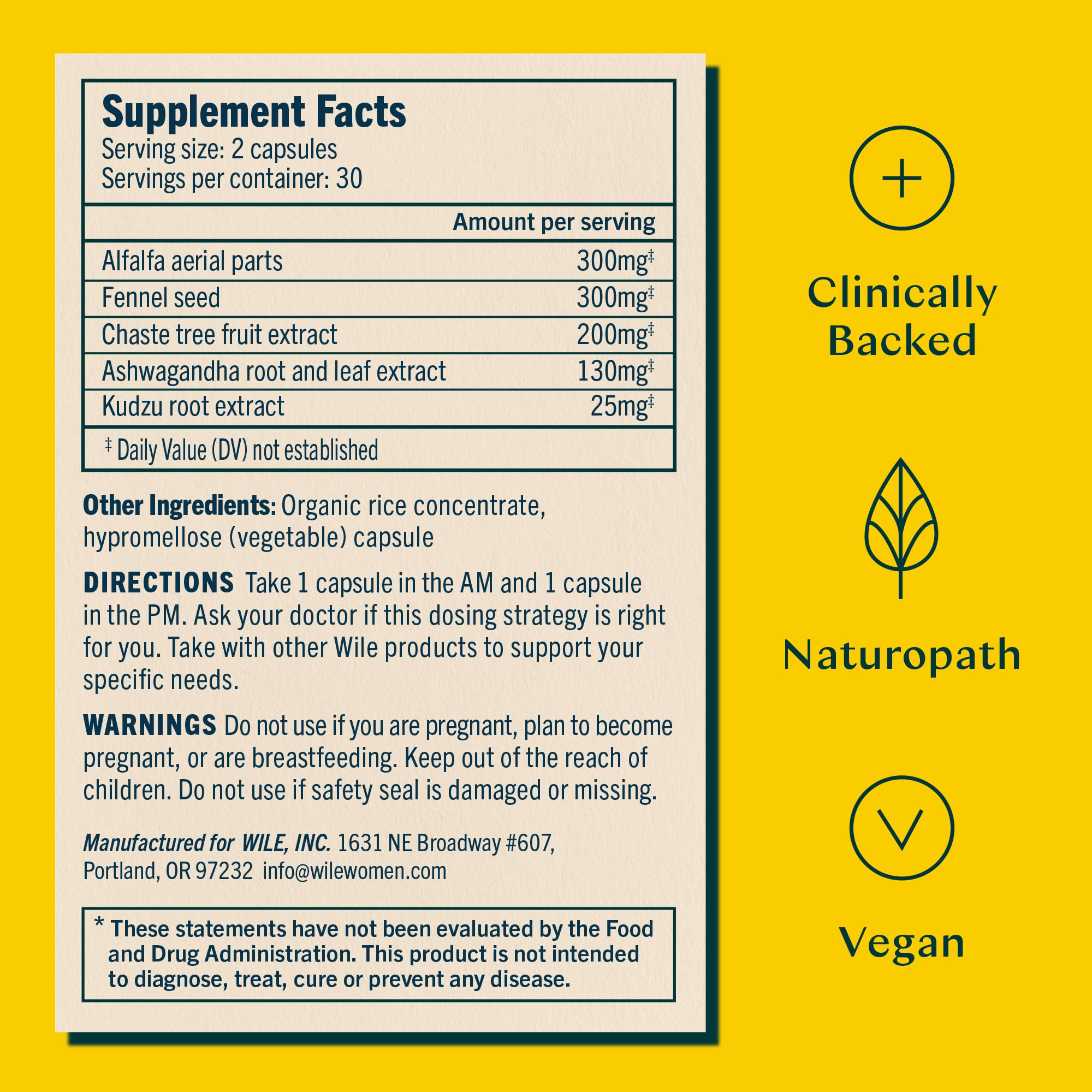 Wile Perimenopause Supplement for Women with Ashwagandha, Kudzu Root, Hops Extract WILE uk supplements