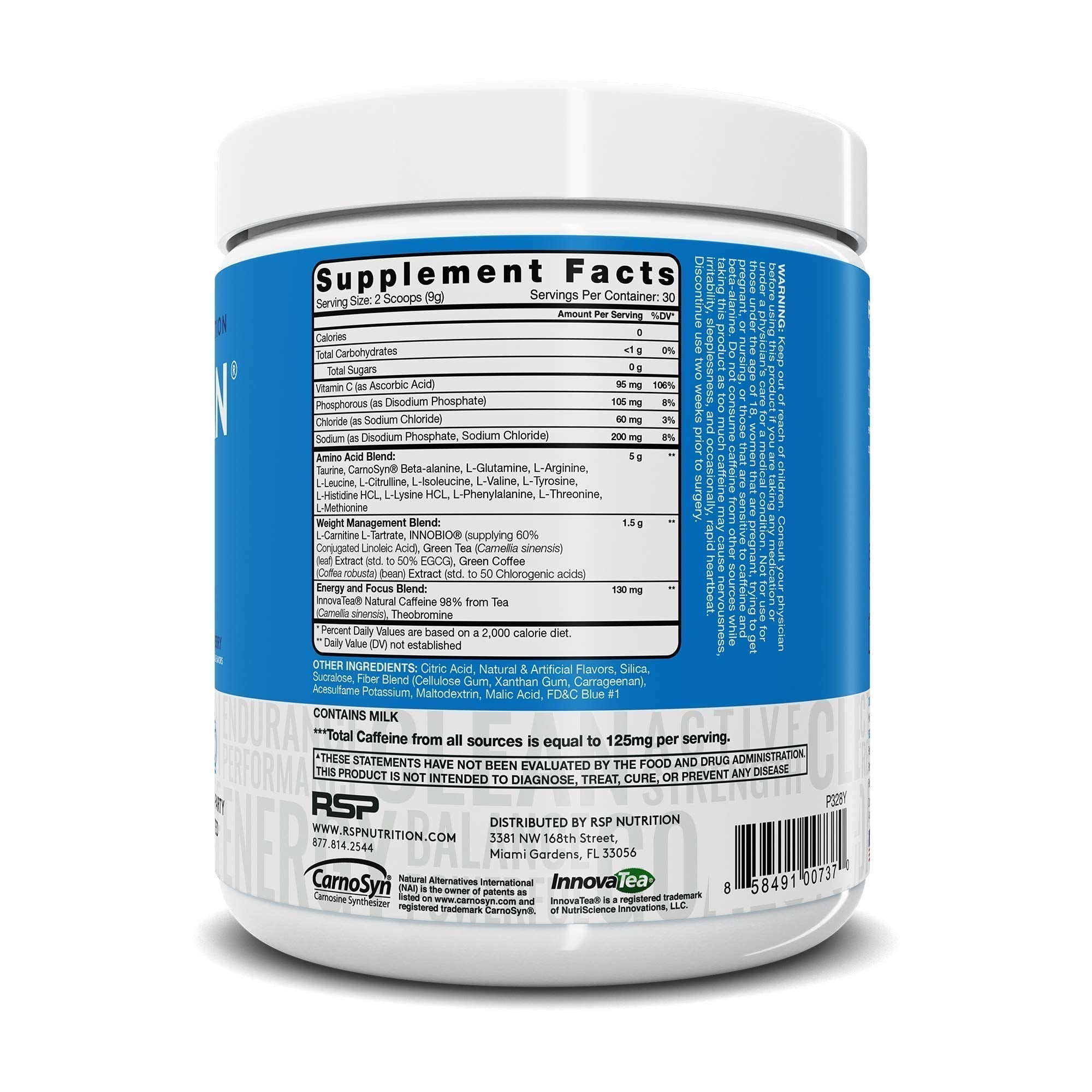 RSP NUTRITION AminoLean Pre Workout Energy (Blue Raspberry 30 Servings) RSP NUTRITION uk supplements