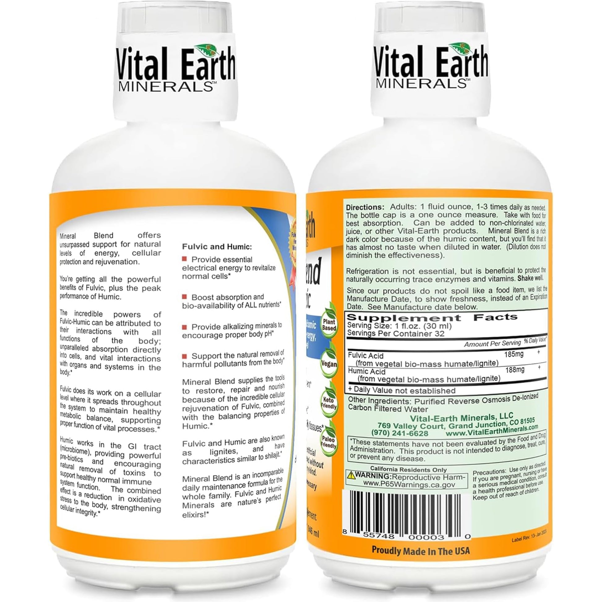 Vital Earth Minerals Detox & Wellness Support – Fulvic Humic Mineral Blend with 70+ Trace Minerals, Electrolytes, 32 Oz Bottle + 14 Single-Serve Packs Vital Earth Minerals uk supplements