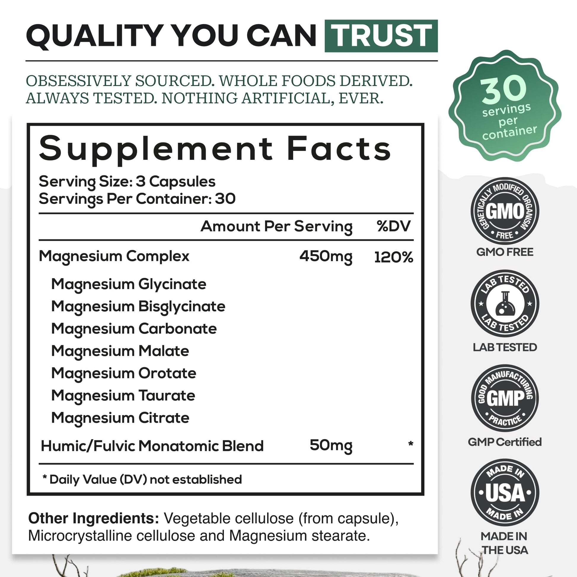 Wild Foods Magnesium Complex Supplement with 7X Forms, 90 Capsules | High Absorption, Full Spectrum, Easy Digestion | 500mg Glycinate, Bisglycinate, Malate, Orotate, Citrate, Taurate Wild Foods uk supplements
