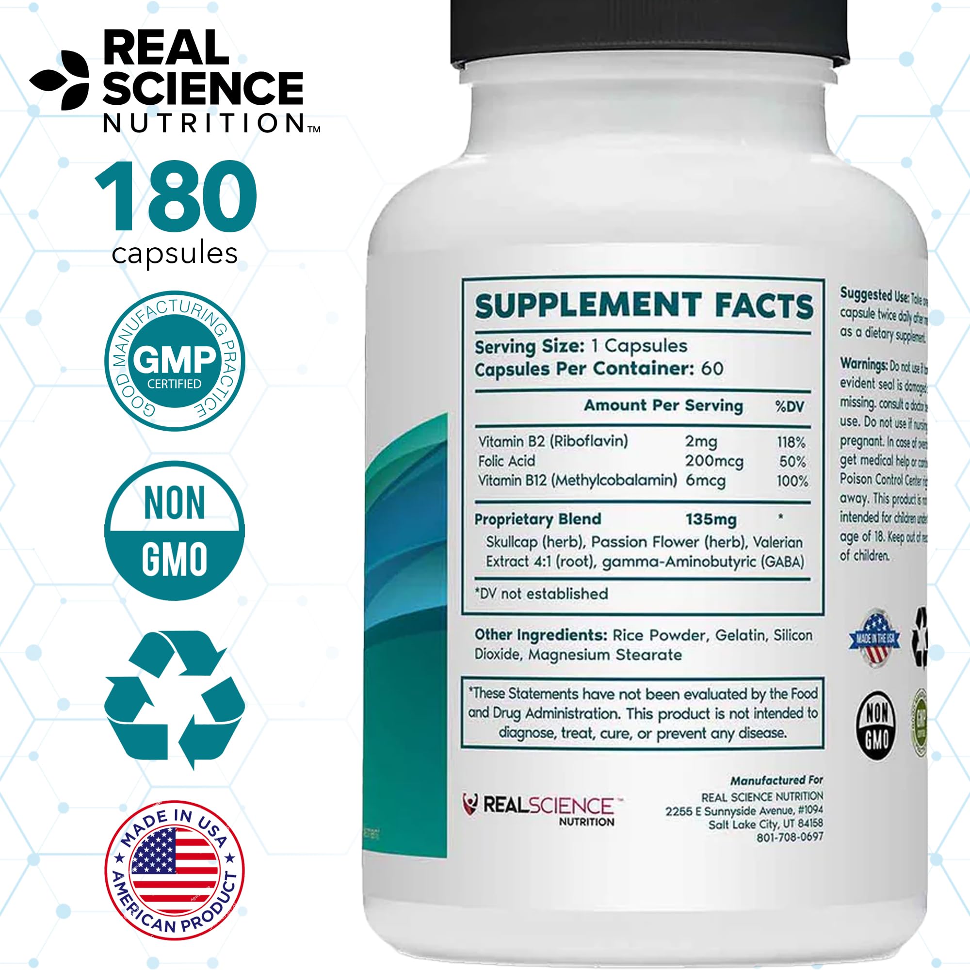Tremanol Natural Aid Herbal Supplement – Includes Vitamin B2 & B12, Passionflower & Skullcap – 60 Caps (Pack of 3) – Made in USA Tremanol uk supplements