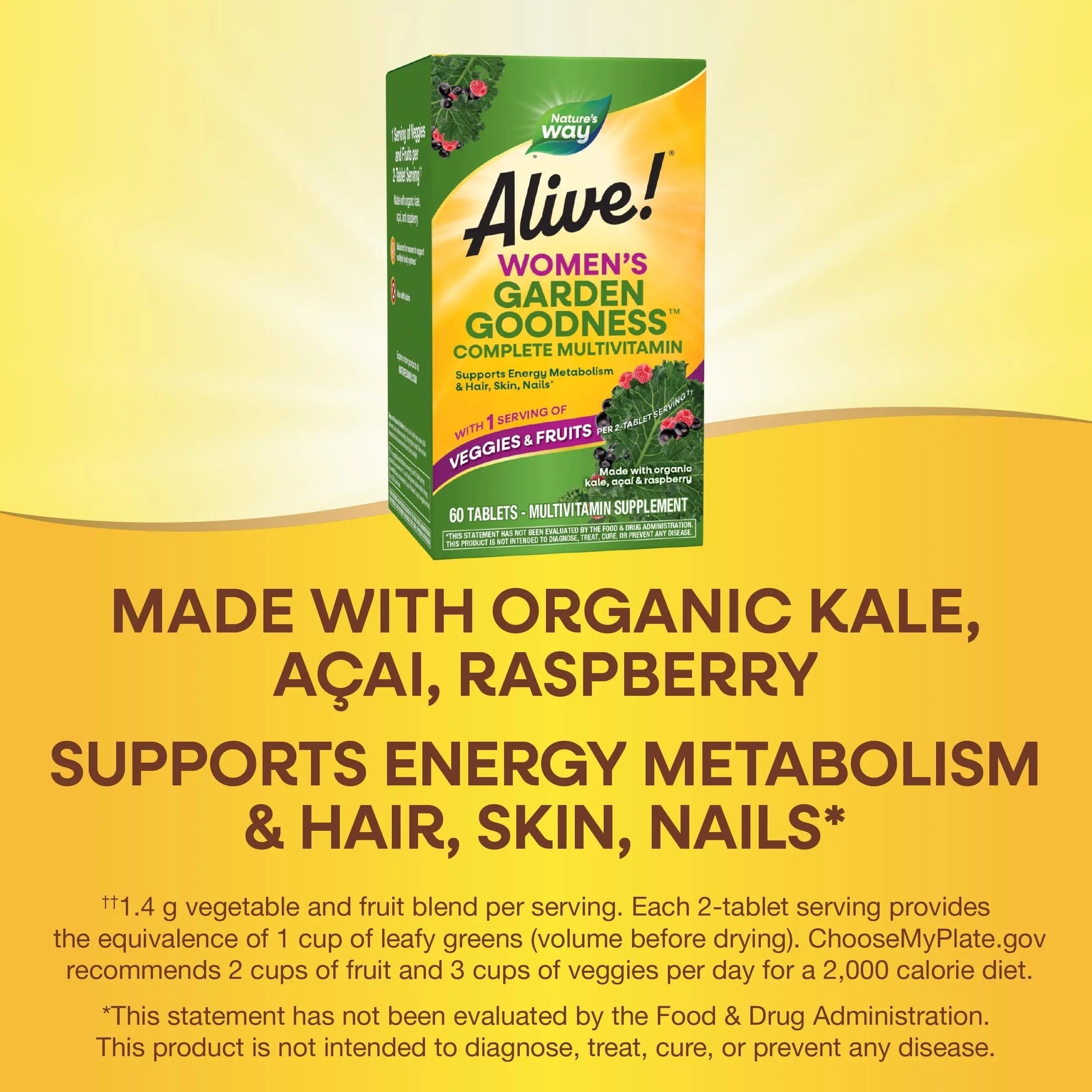 Nature's Way Alive! Garden Goodness Multivitamin for Women, High Potency B-Vitamins to Support Cellular Energy Nature's Way uk supplements
