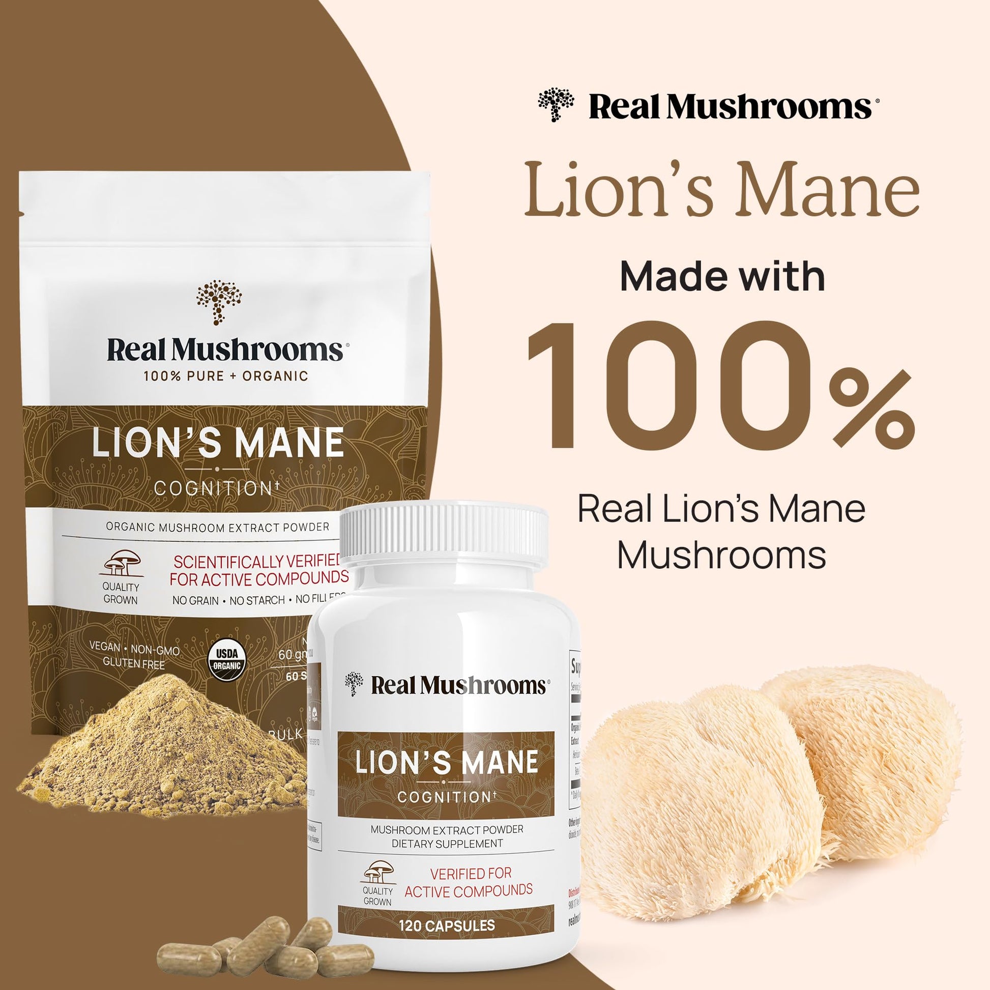 Real Mushrooms Lion’s Mane Powder - Organic Lions Mane Mushroom Extract Real Mushrooms uk supplements