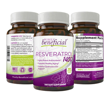 PURELY beneficial RESVERATROL1450-90day Supply, 1450mg per Serving of Potent Antioxidants PURELY beneficial uk supplements
