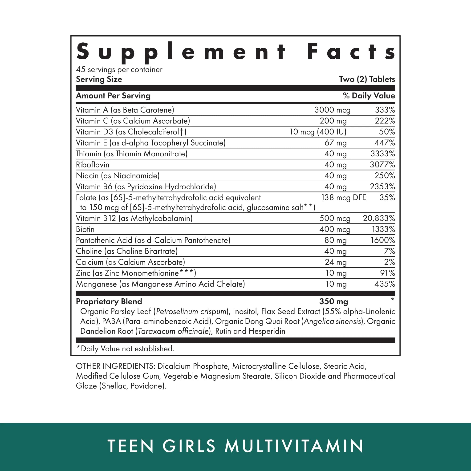 MICHAEL'S Health Naturopathic Programs Teen Girls Multivitamin - 90 Vegetarian Tablets - with B Complex Vitamins MICHAEL'S uk supplements