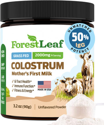 ForestLeaf Colostrum Powder 50% IgG Highest Concentration - Grass Fed Bovine ForestLeaf uk supplements