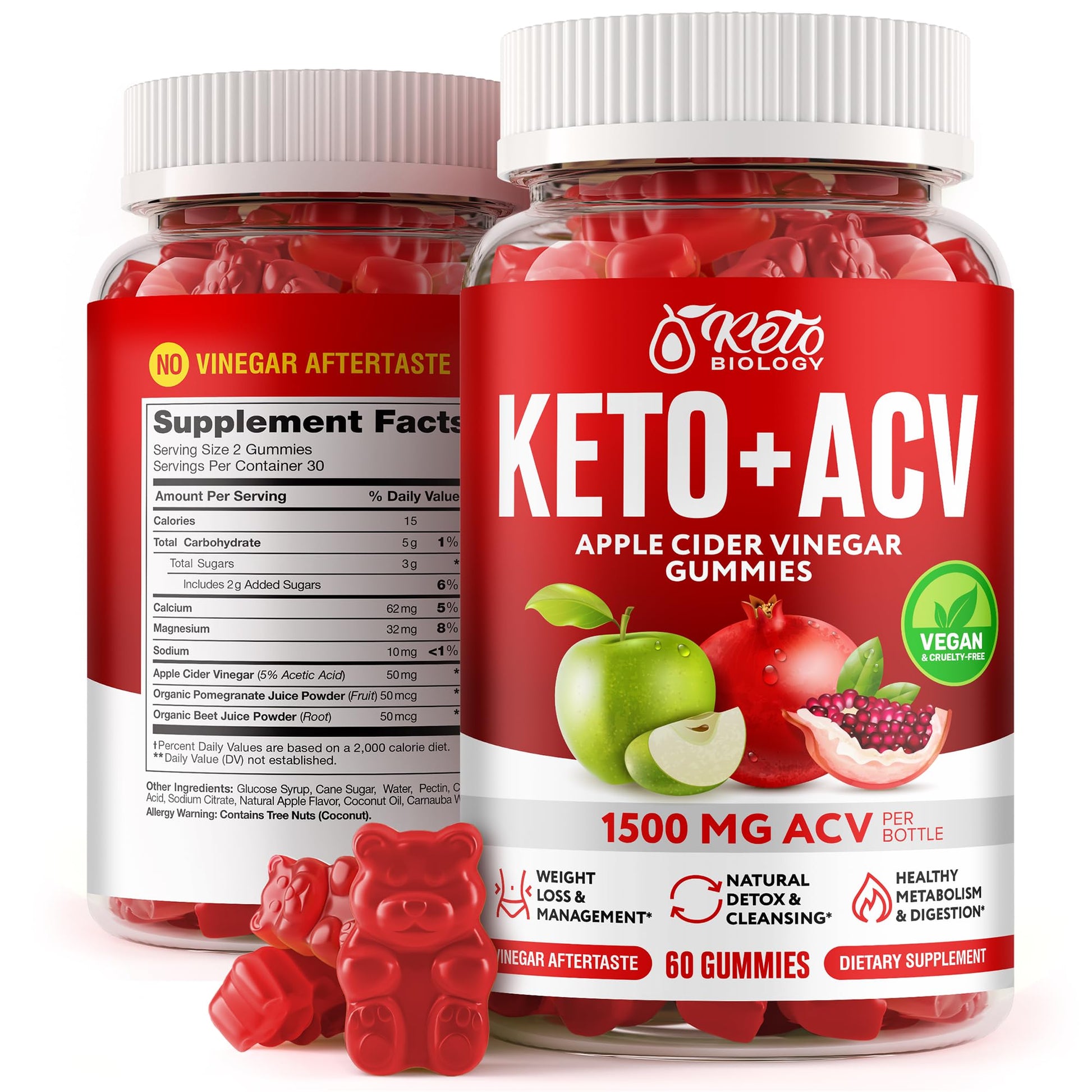 Keto ACV Gummies 1500 mg - ACV Keto Gummies for Weight Loss & Detox - Vegan Apple KETO BIOLOGY uk supplements