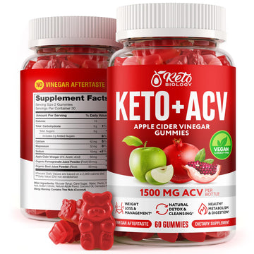 Keto ACV Gummies 1500 mg - ACV Keto Gummies for Weight Loss & Detox - Vegan Apple KETO BIOLOGY uk supplements