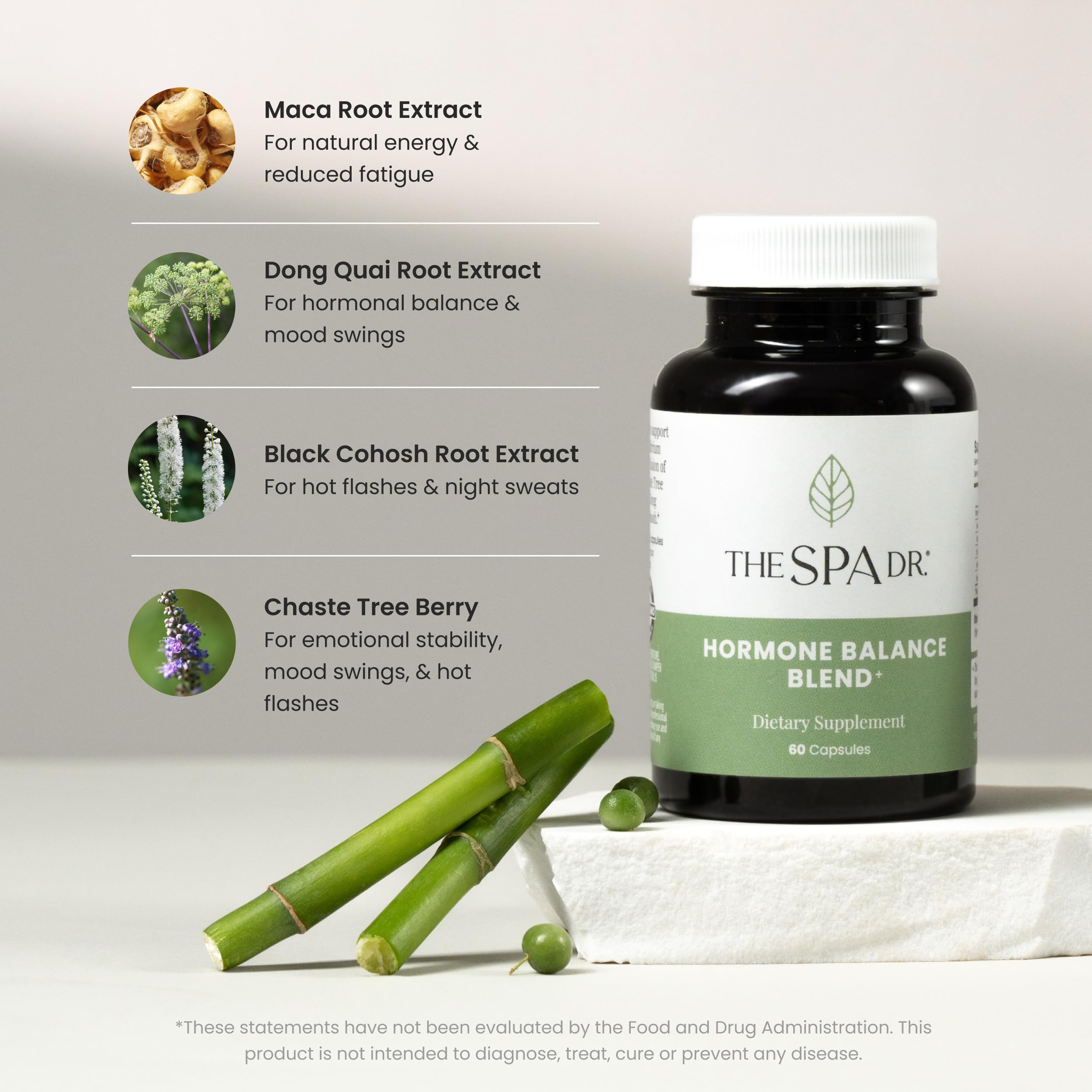 The Spa Dr. Hormone Balance for Women - Menopause Supplements for Women with Saw Palmetto, Chaste Tree Berry, Dong Quai for Night Sweats, Hot Flashes & Mood Swings - Menopause Support - 60 Capsules The Spa Dr. uk supplements