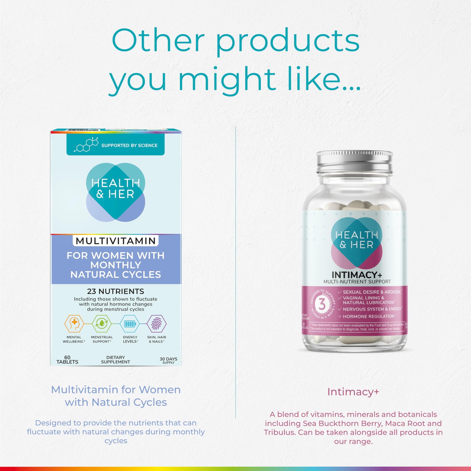 Health & Her Multivitamin Supplement for Women Taking Birth Control - Nutrition Support - 1 Month Supply, 60 Tablets - Vegan & Gluten Free Health and Her uk supplements