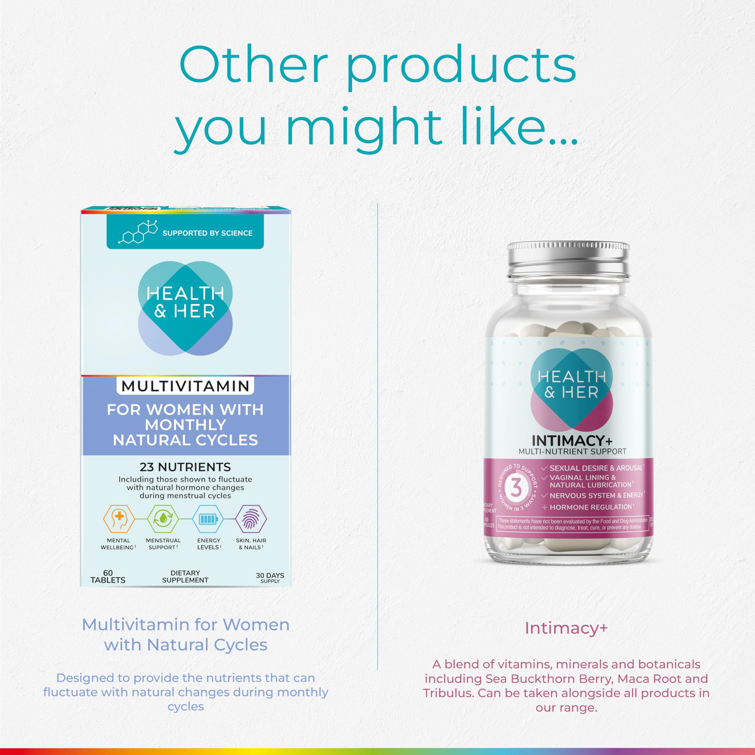 Health & Her Multivitamin Supplement for Women Taking Birth Control - Nutrition Support - 1 Month Supply, 60 Tablets - Vegan & Gluten Free Health and Her uk supplements