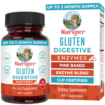 MaryRuth’s Gluten Digestive Enzymes | Up to 2 Month Supply | Proprietary Enzyme Blend | Vegan Pine-Based Capsules | Non-GMO | 60 Count MARYRUTH'S uk supplements