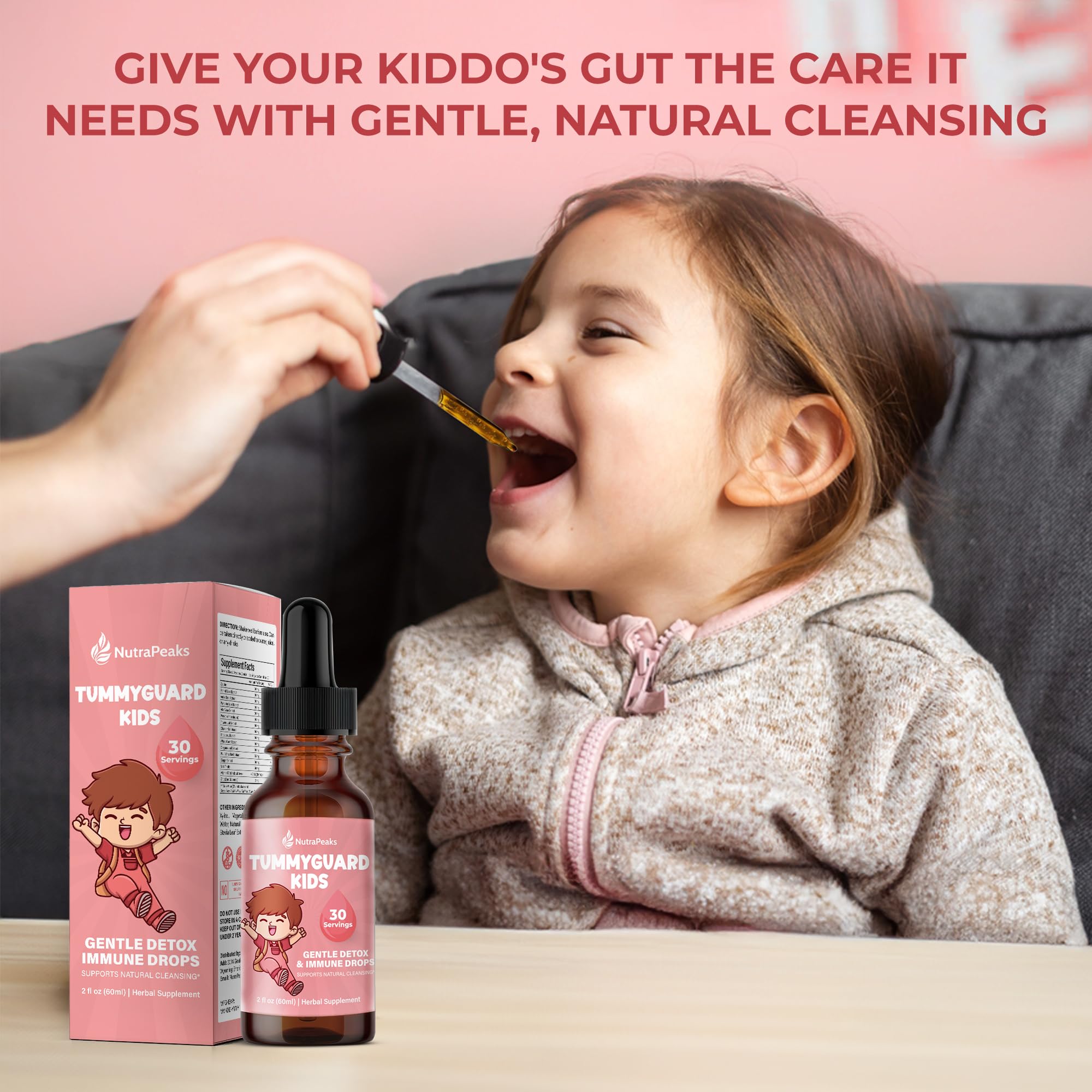 NutraPeaks Kids Liquid Botanical Drops – Natural Blend with Prebiotics, Chamomile, Ginger & Elderberry – Sugar-Free, Alcohol-Free, Non-GMO – 2 fl oz NutraPeaks uk supplements