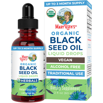 MaryRuth Organics Black Seed Oil Liquid Drops Cold Pressed | 3 Month Supply | USDA Organic Black Cumin Seed Oil | Immune Support | Respiratory Health | Sugar&Gluten Free | Vegan | Non-GMO | 2 Fl Oz MARYRUTH'S uk supplements