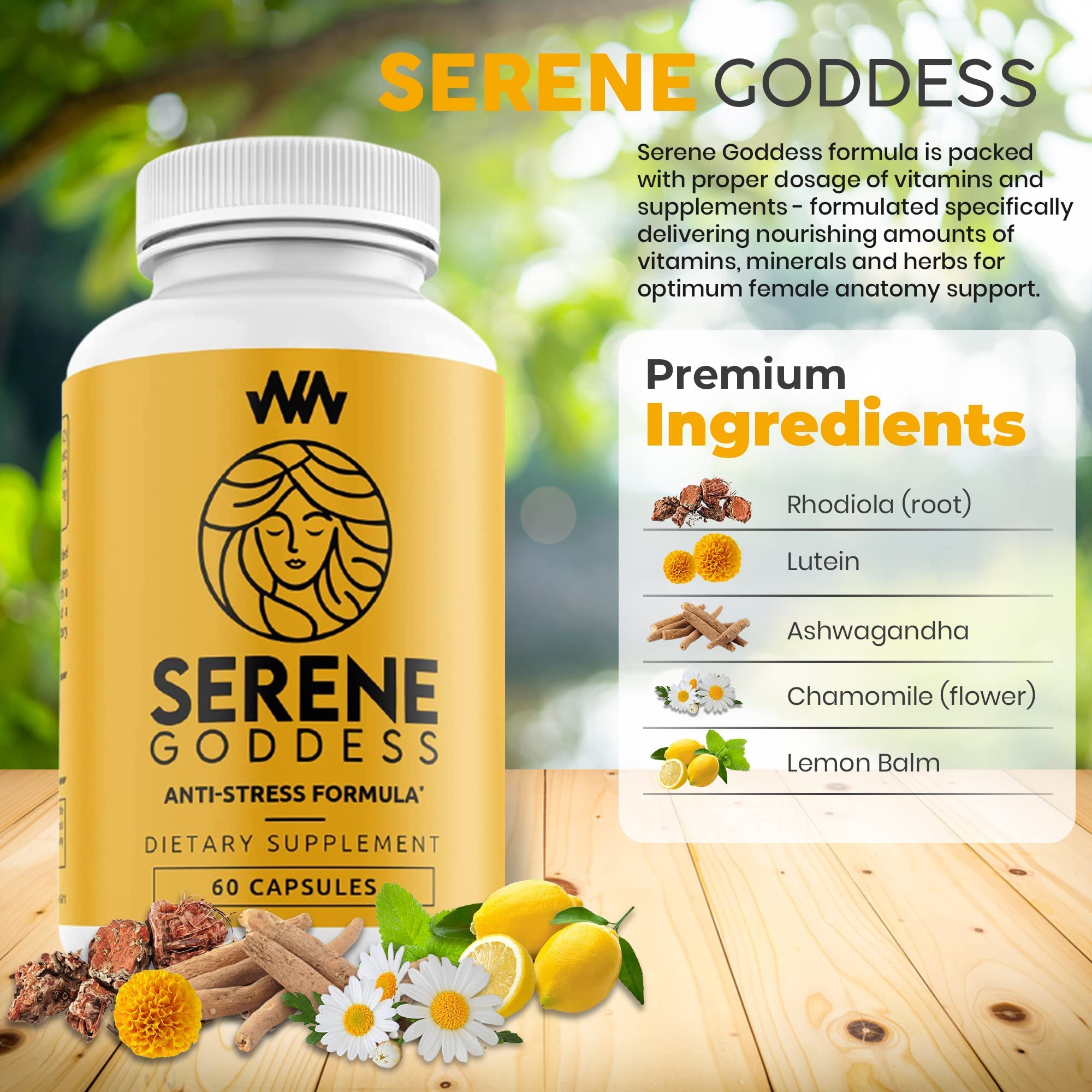 Warped Wellness Womens Supplement That Boosts Mood, Helps Relax The Mind & Body, Relieves Tension & Worries| Magnolia Bark for Female Specific Help| Serene Goddess | Vitamin Helps Boost Mood Warped Wellness uk supplements