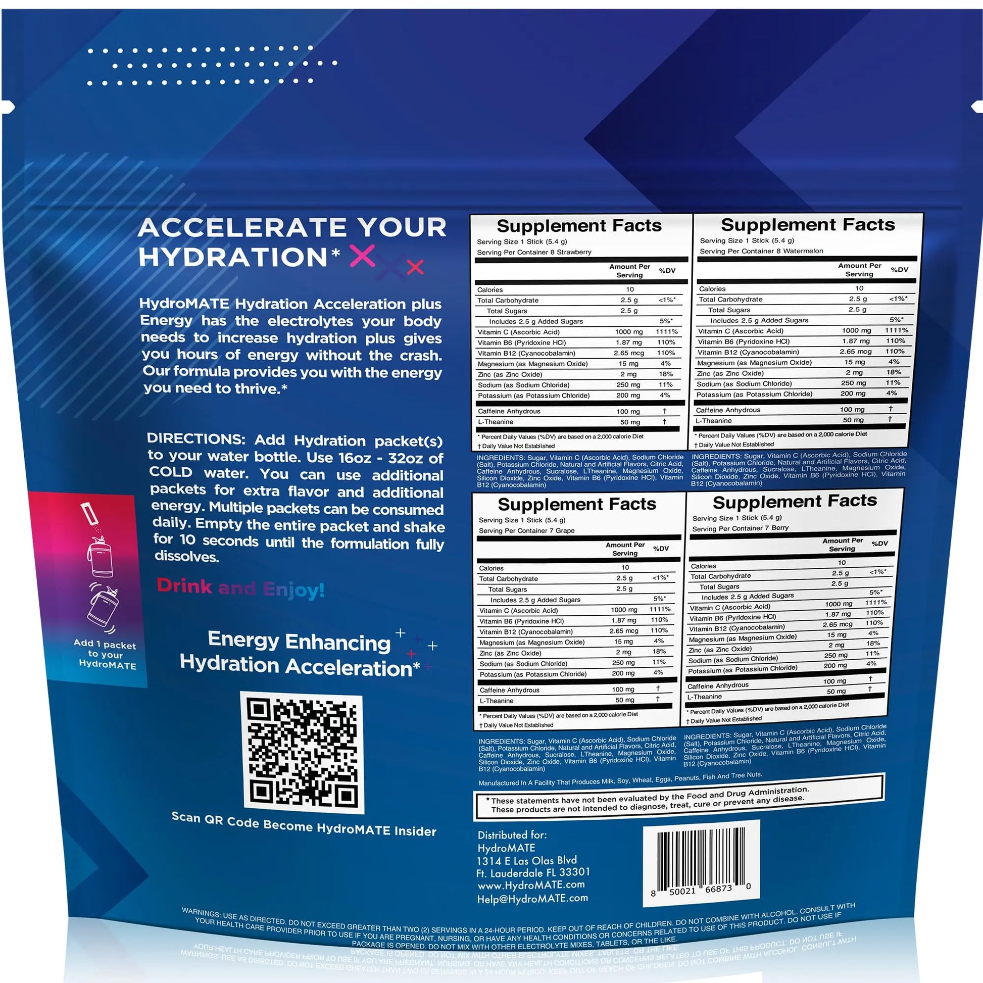 HydroMATE Electrolytes Powder Drink Mix Packets Hydration Accelerator Low Sugar Party Favors for Rapid Recovery Vitamin C Plu NatureWorks uk supplements