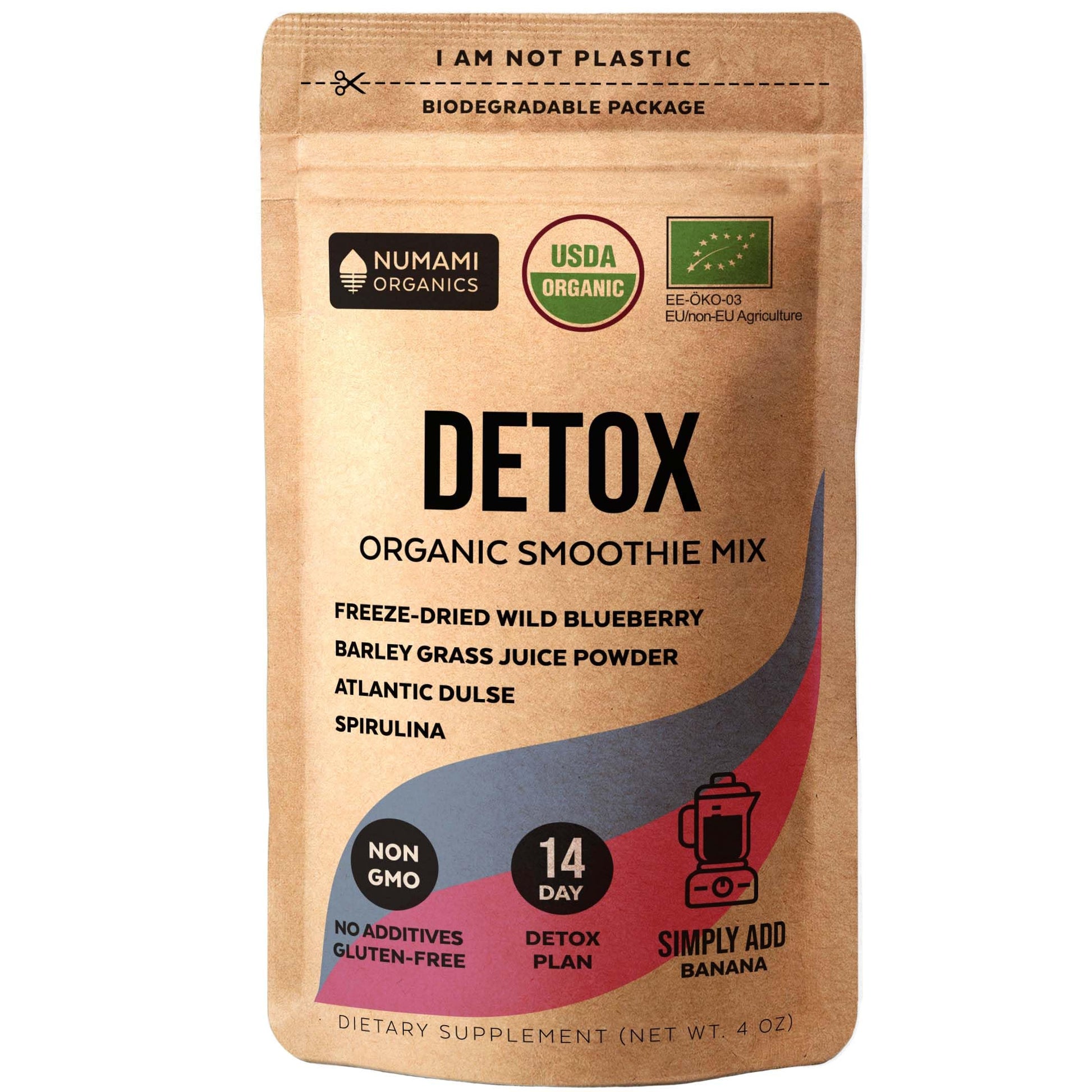 Numami Organic Detox Blueberry Smoothie Powder with Healthy Spirulina, Atlantic Dulse Numami uk supplements