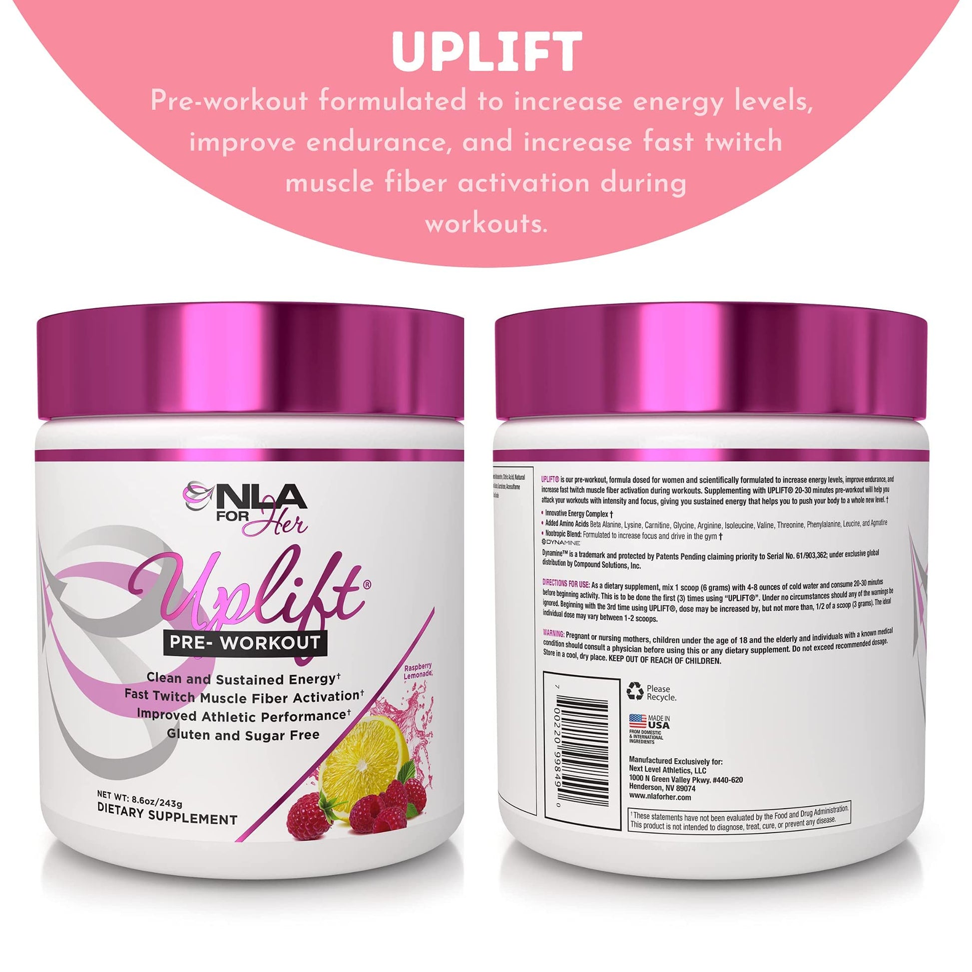 NLA for Her Pre/Intra Workout Stack (Includes Her Thermogenic Amino Georgia Peach NLA for Her uk supplements