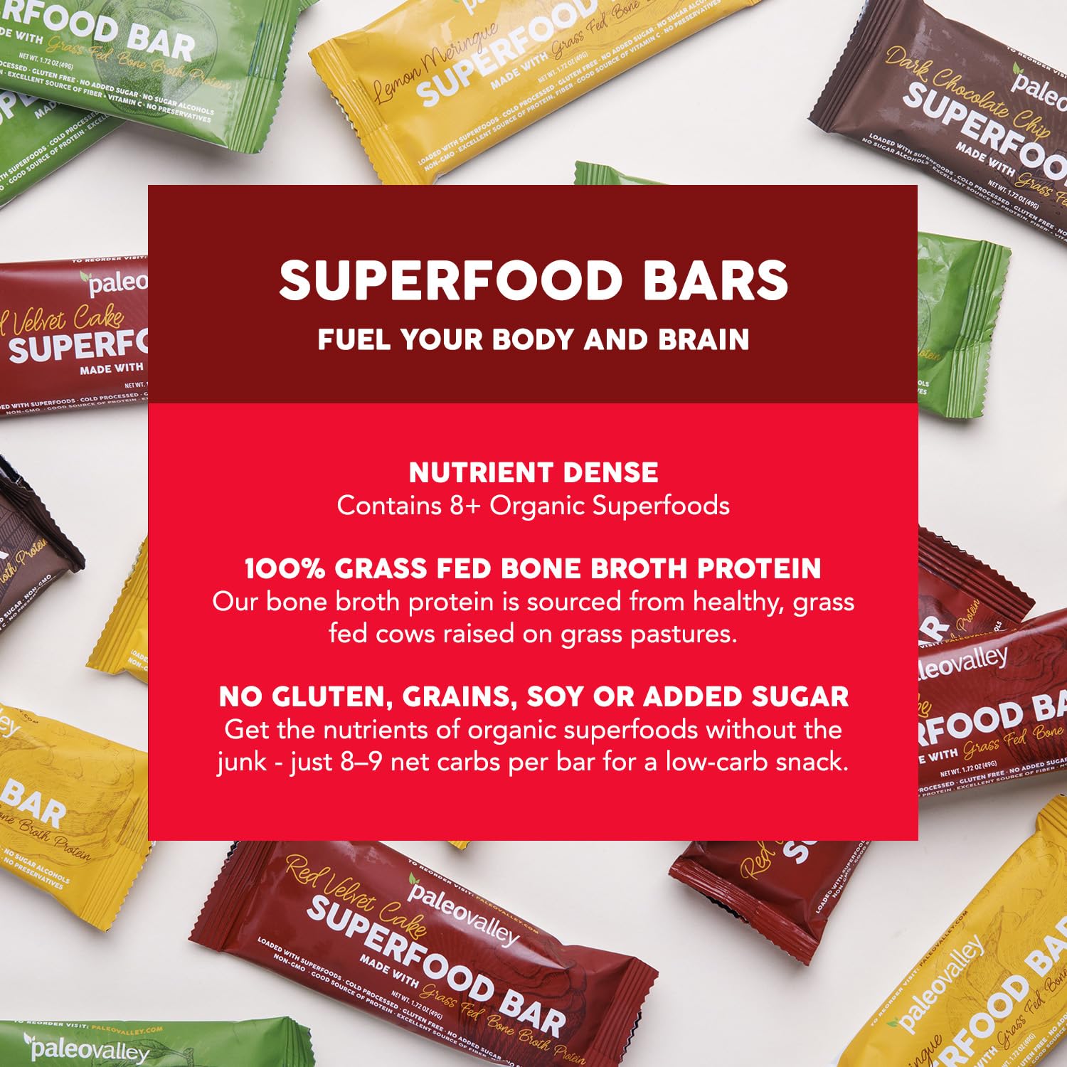 Paleovalley Superfood Bars – Red Velvet– 10 Pack – 9g Protein per Bar – Gluten-Free, Grain-Free, Paleo, Non-GMO – On-the-Go Snack Paleovalley uk supplements