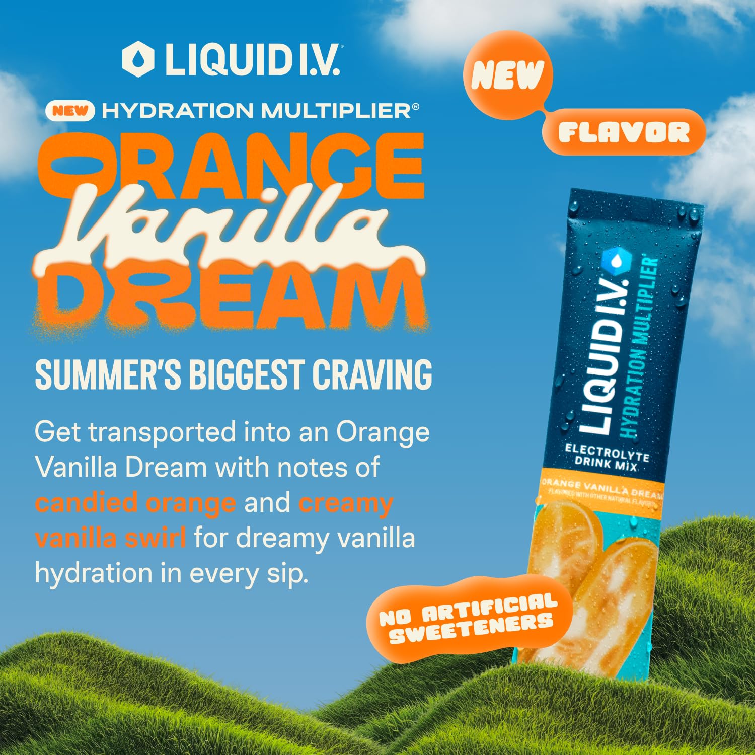 Liquid I.V.® Hydration Multiplier - Orange Vanilla Dream | Electrolyte Powder Drink Mix | 1 Pack (16 Servings) Liquid I.V. uk supplements