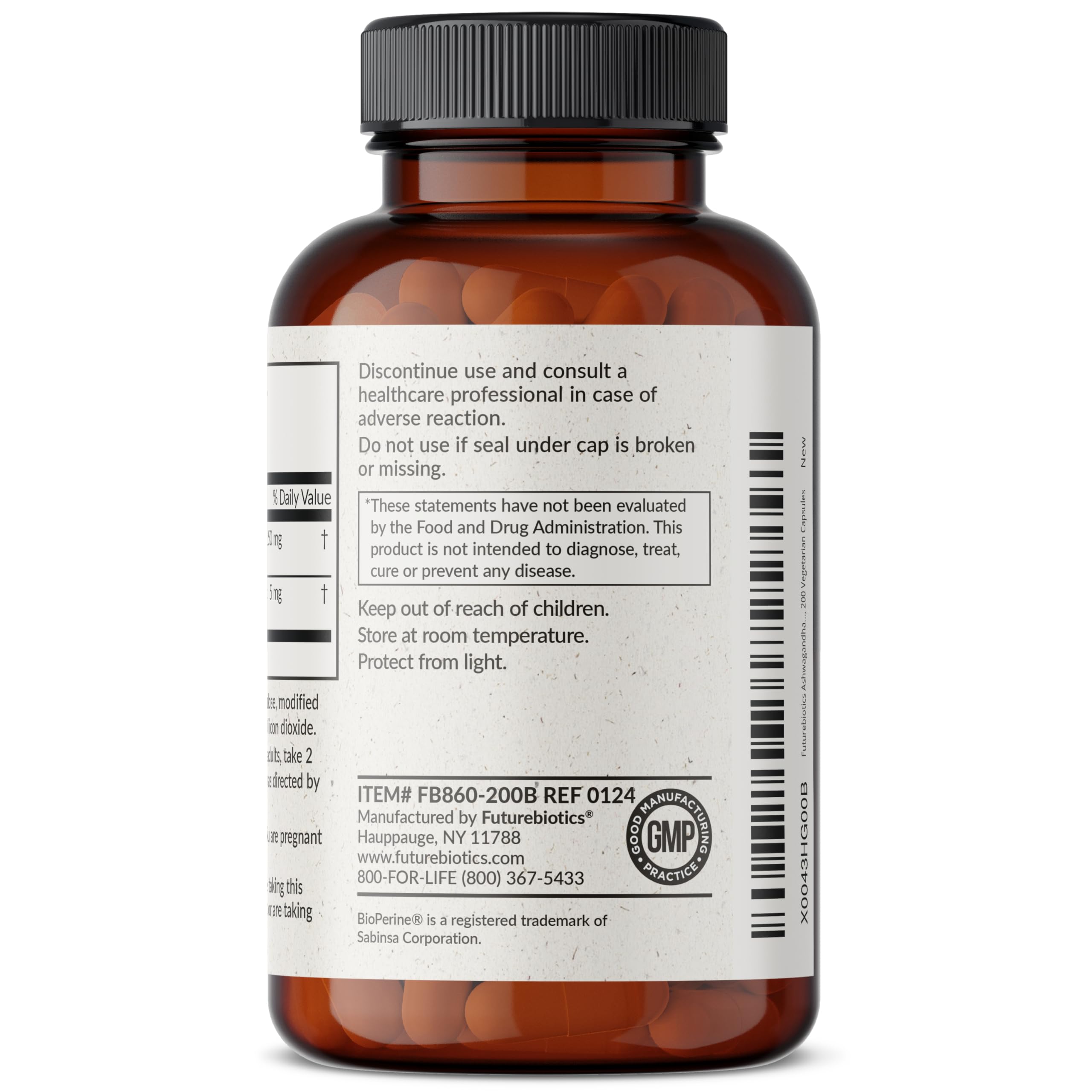 Futurebiotics Ashwagandha Extra Strength Stress & Mood Support with BioPerine Futurebiotics uk supplements