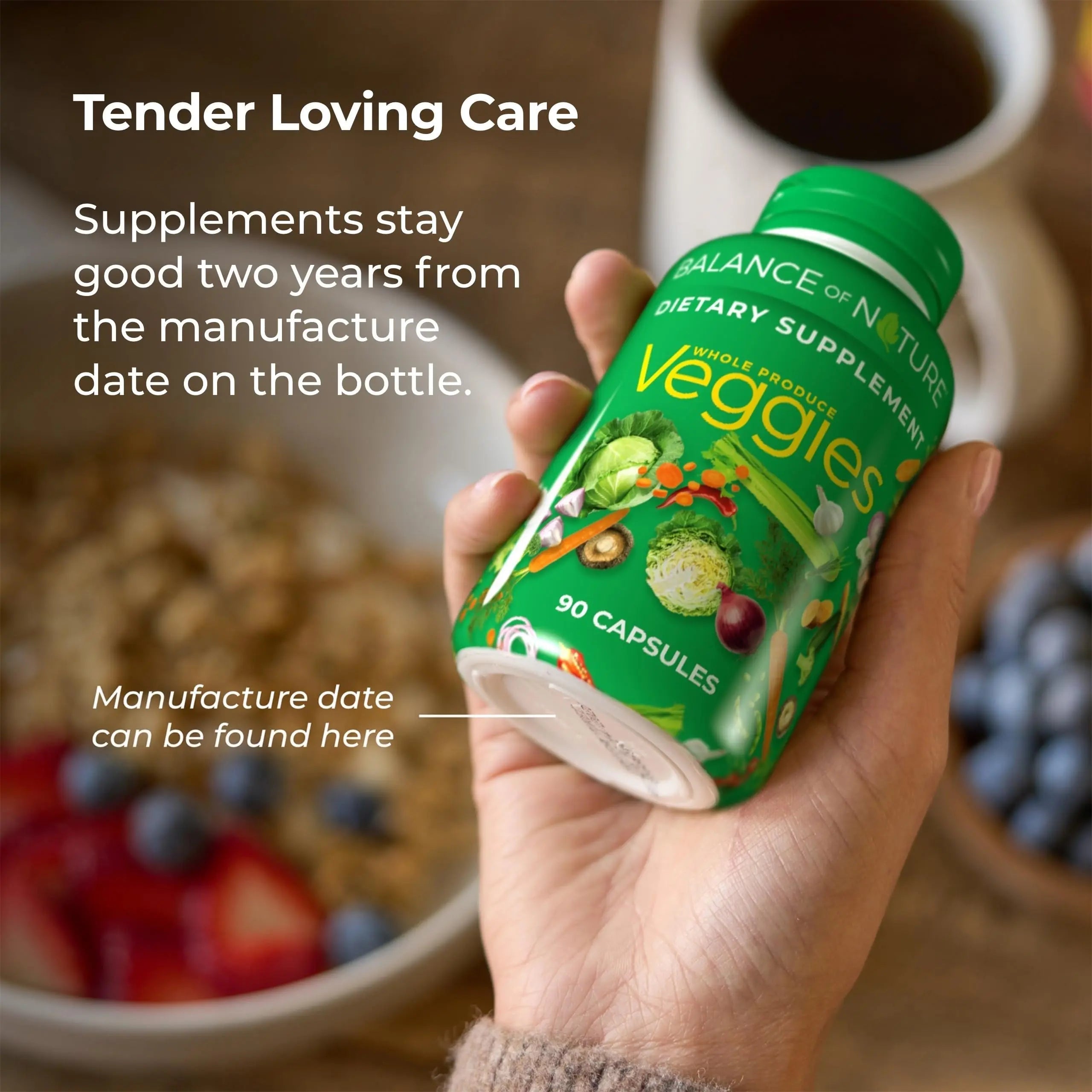 Balance of Nature Fruits & Veggies Supplements - Whole Fruit and Vegetable Ingredients for Women, Men, and Kids - 90 Fruits Capsules, 90 Veggies Capsules - 2 Sets Balance of Nature uk supplements
