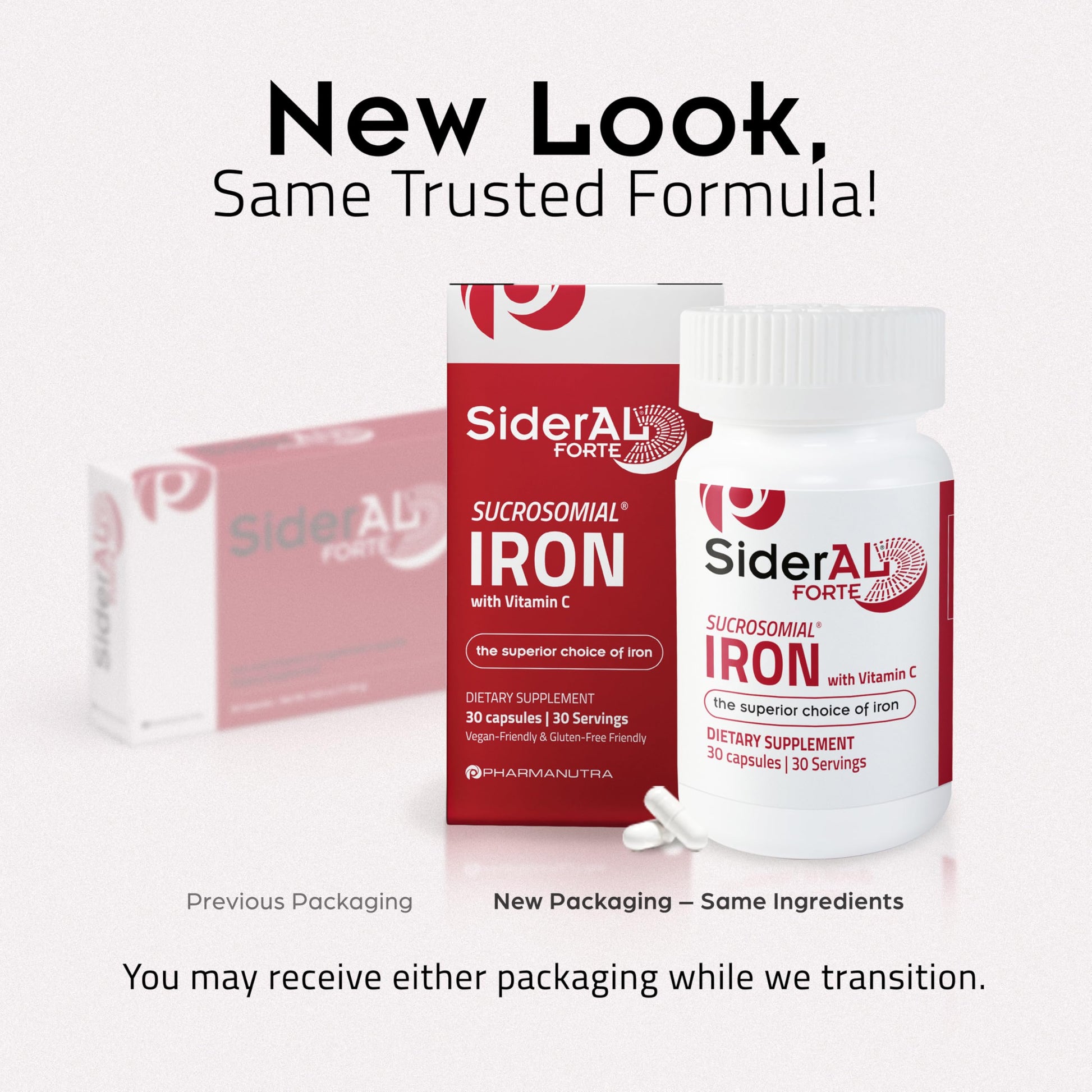 SiderAL Forte Iron Supplement Clinically Proven to Increase Levels Without Side Effects | Sucrosomial High Absorption Gentle Iron Pills for Women and Men | Vitamin C | Anemia & Energy Support | 30 ct PHARMANUTRA uk supplements