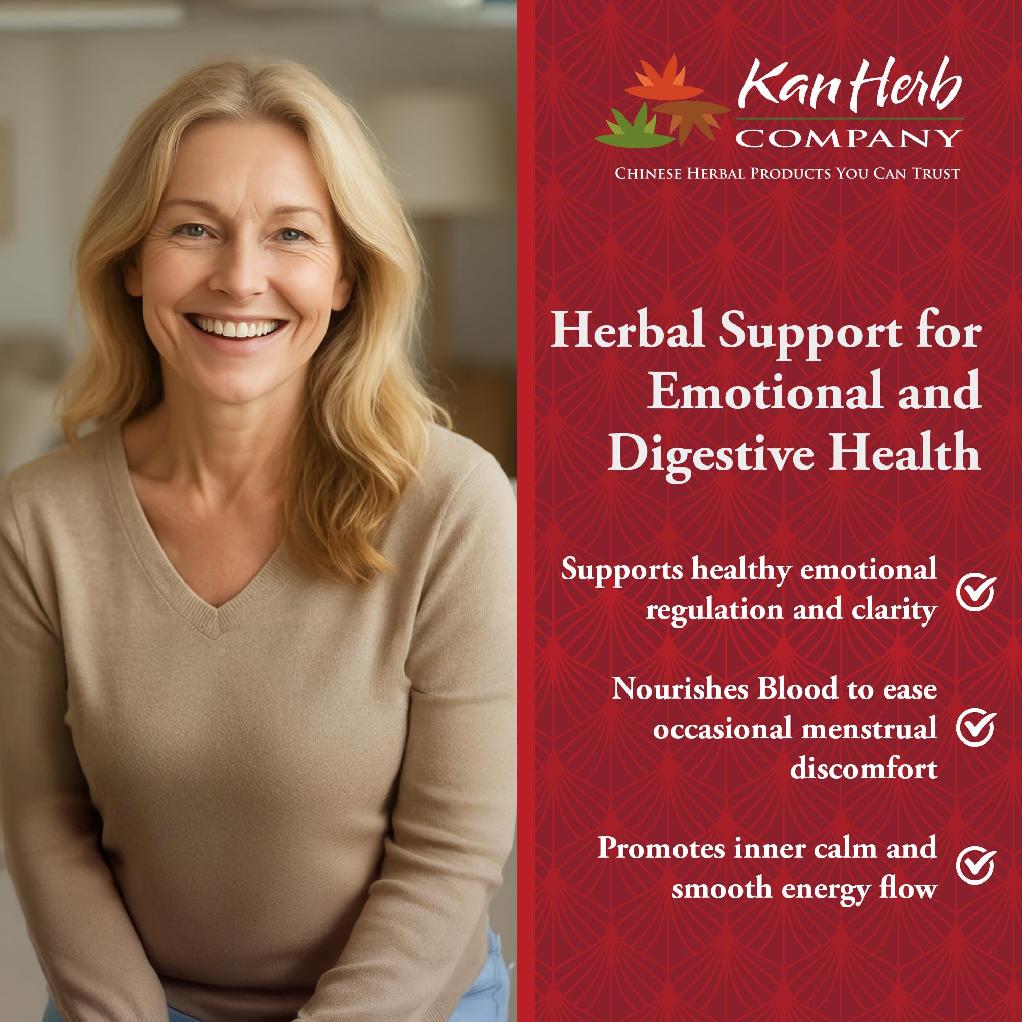 Kan Herbs Company Relaxed Wanderer – Traditional Chinese Herbal Formula to Support Mood, Digestion, and Menstrual Balance, Nourishes Blood, Eases Occasional Tension and Fatigue, 120 Tablets Kan Herb uk supplements