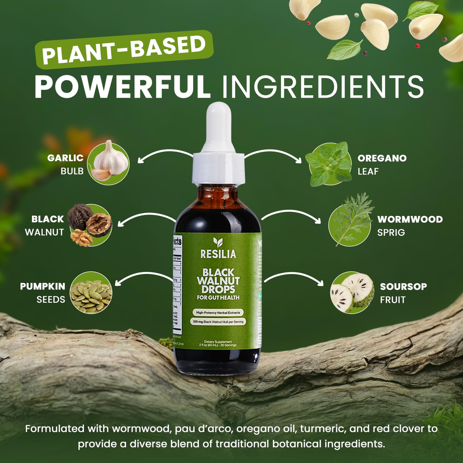 Resilia Herbal Cleanse Liquid Drops – Black Walnut & Wormwood Extract with Pumpkin Seed, Garlic & Turmeric – Alcohol-Free Vegan Tincture for Digestive & Daily Wellness Support, 2 fl oz Resilia Oil Of Oregano uk supplements