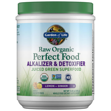 Garden of Life Raw Organic Perfect Food Alkalizer and Detoxifier, Lemon Ginger Flavored Superfood Powder Supplement, 30 Servings Garden of Life uk supplements
