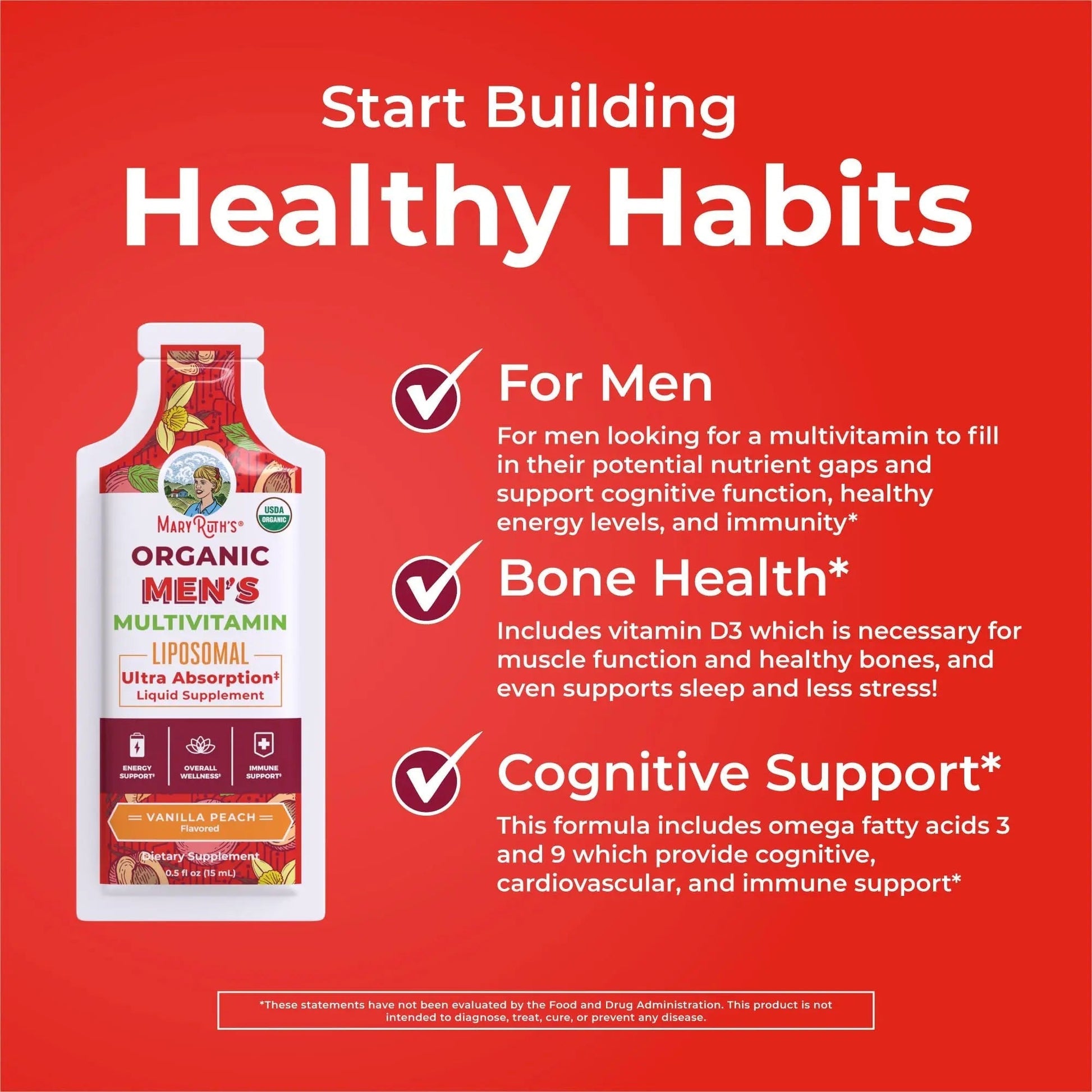 MaryRuth Organics Multivitamin for Men | USDA Organic | Sugar Free Mens Multivitamin Liposomal | Liquid Vitamins for Men | MARYRUTH'S uk supplements