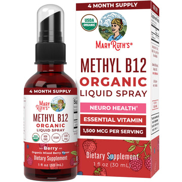 MaryRuth Organics Methyl B12 Spray | 1,500 mcg B12 Per Serving | Methylcobalamin | Energy Metabolism | Nervous System Support | Neuro Health | Vegan | Gluten Free | Sugar Free | 1 Fl Oz MARYRUTH'S uk supplements