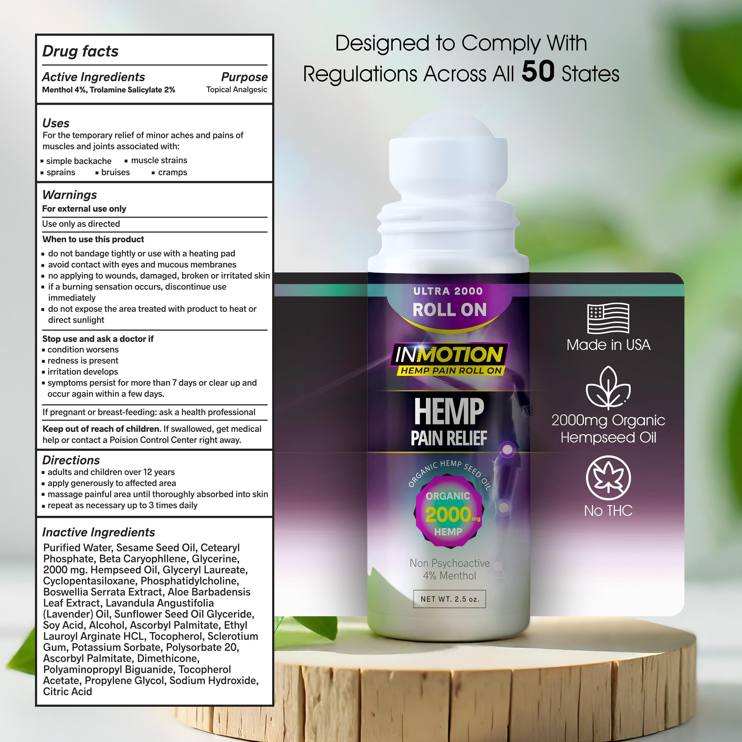 Inmotion Hemp Roll On for Pain Relief - Premium Ultra Strength Fast Acting, Long Lasting, Odorless Hemp Oil Roll On Pain Reliever for Joint, Muscle, & Back InMotion Hemp uk supplements