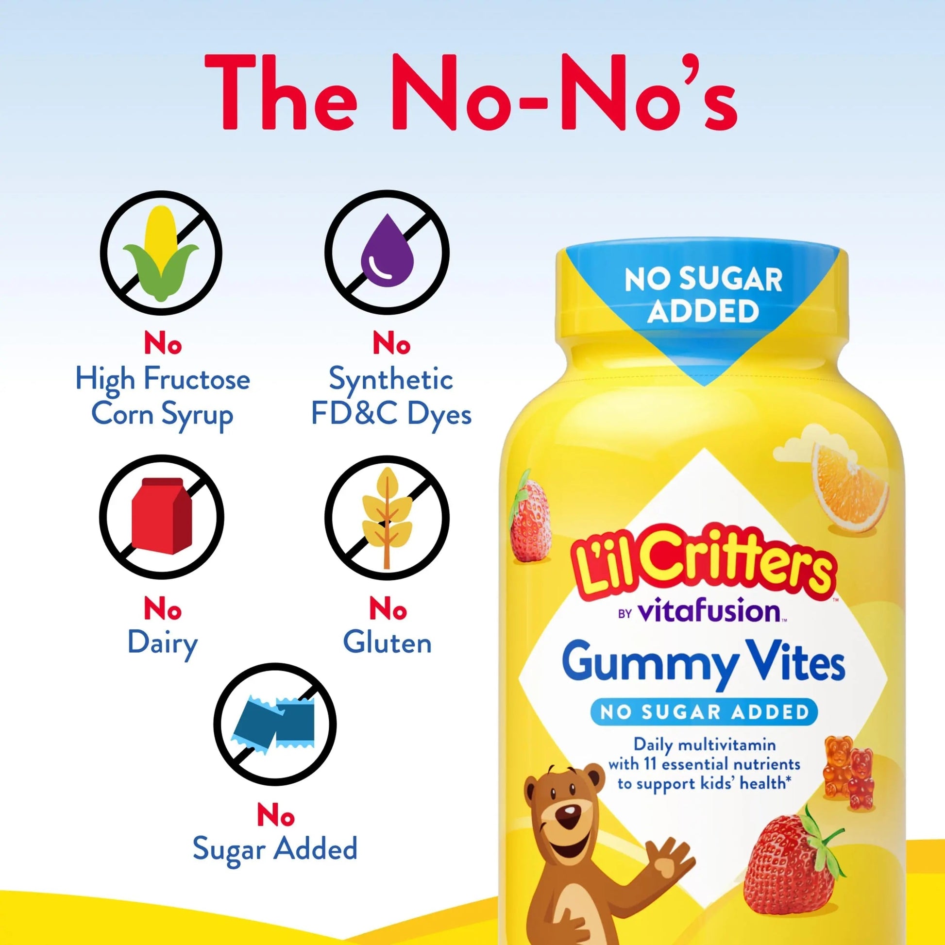 L’il Critters Gummy Vites No Sugar Added Daily Gummy Multivitamin for Ages 2+ Toddlers & Kids, Vitamin C, D3 for Immune Lil Critters uk supplements
