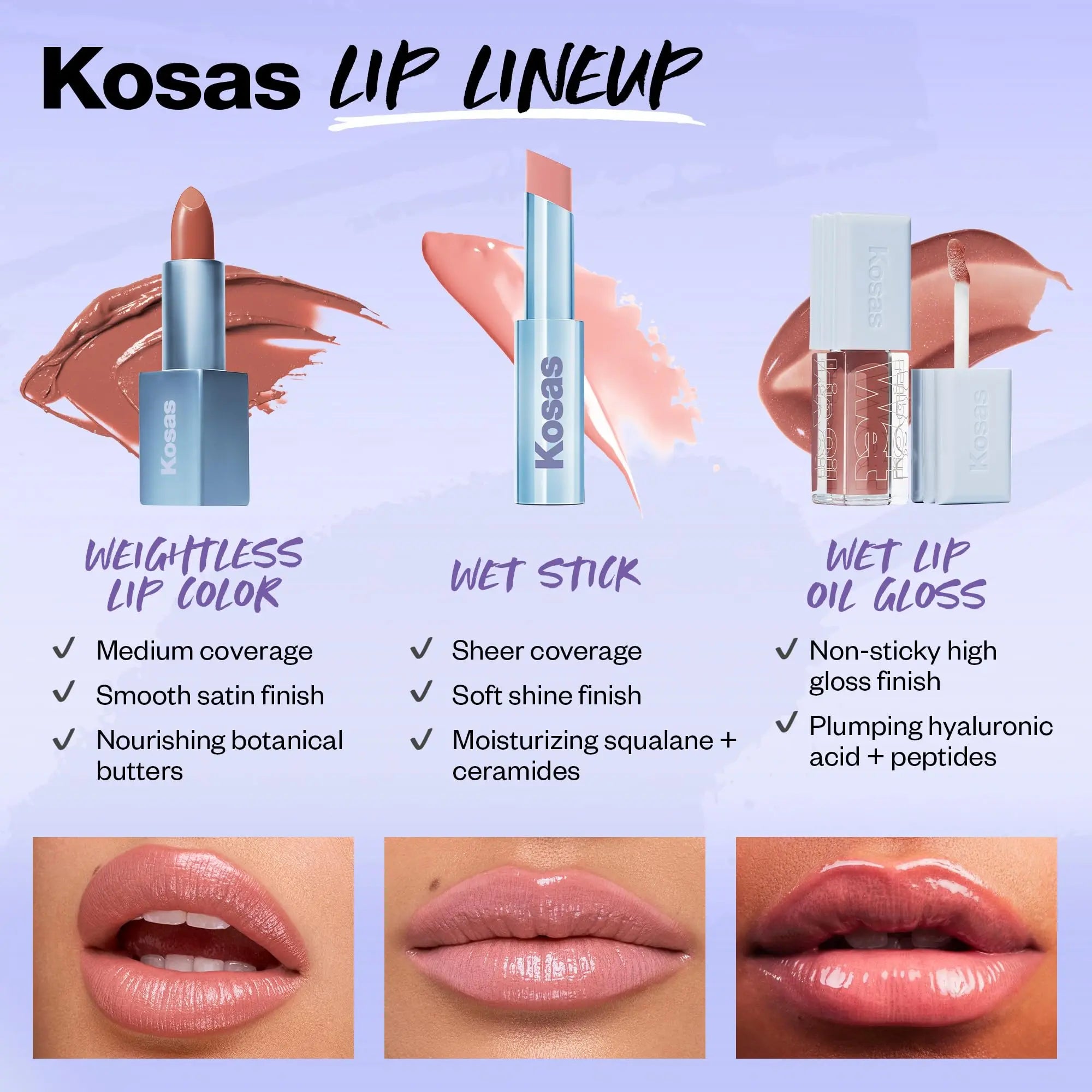 Kosas Weightless Lip Color Nourishing Satin Lipstick - High Impact Lip Color with Clean Formula - Comfy Feel & Soft Finish - Turned On Kosas uk supplements