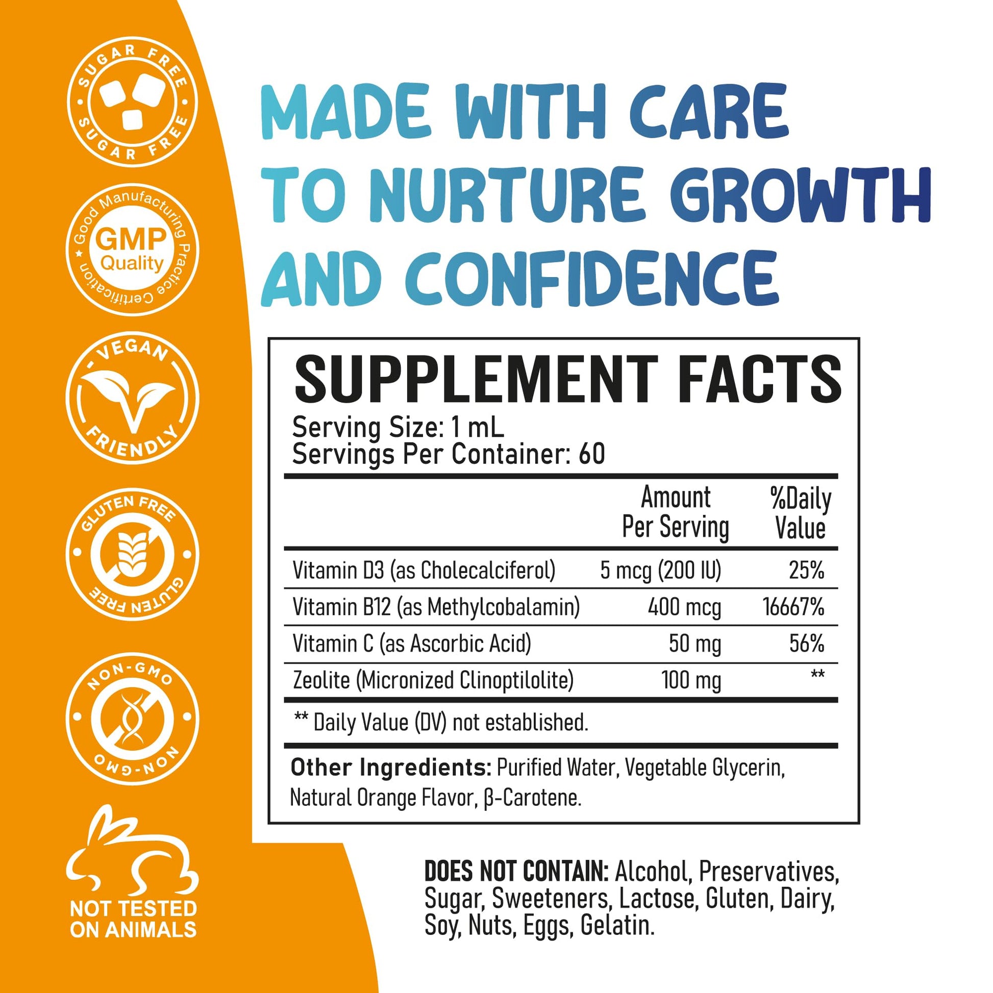 Zoyki Speech Therapy Drops for Kids - Speech Support Supplement for Communication Delay Cognitive Function Language & Brain Development with Zeolite Vitamins B12 D3 C - Sugar Free Gluten-Free Vegan Zoyki uk supplements