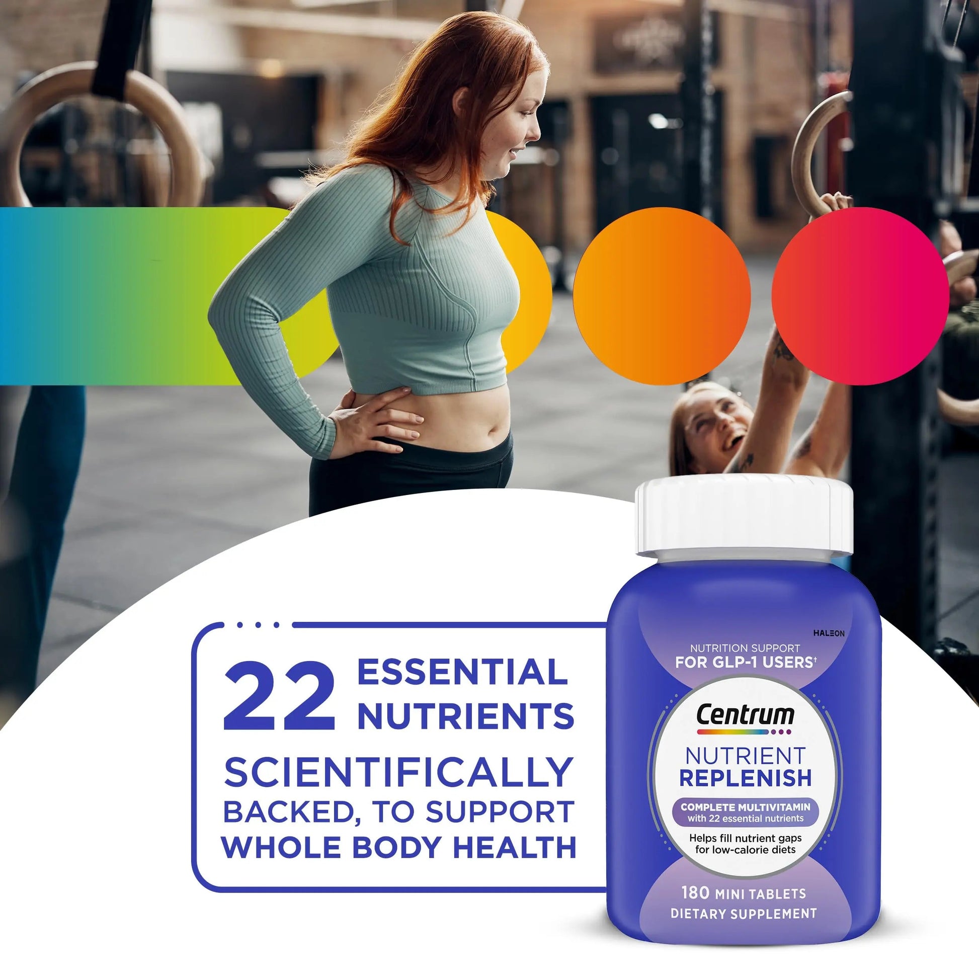 Centrum Nutrient Replenish GLP-1 Nutrition Support Multivitamin for Whole Body Health and Appearance - 180 Tablets, 6 Month Supply Centrum uk supplements