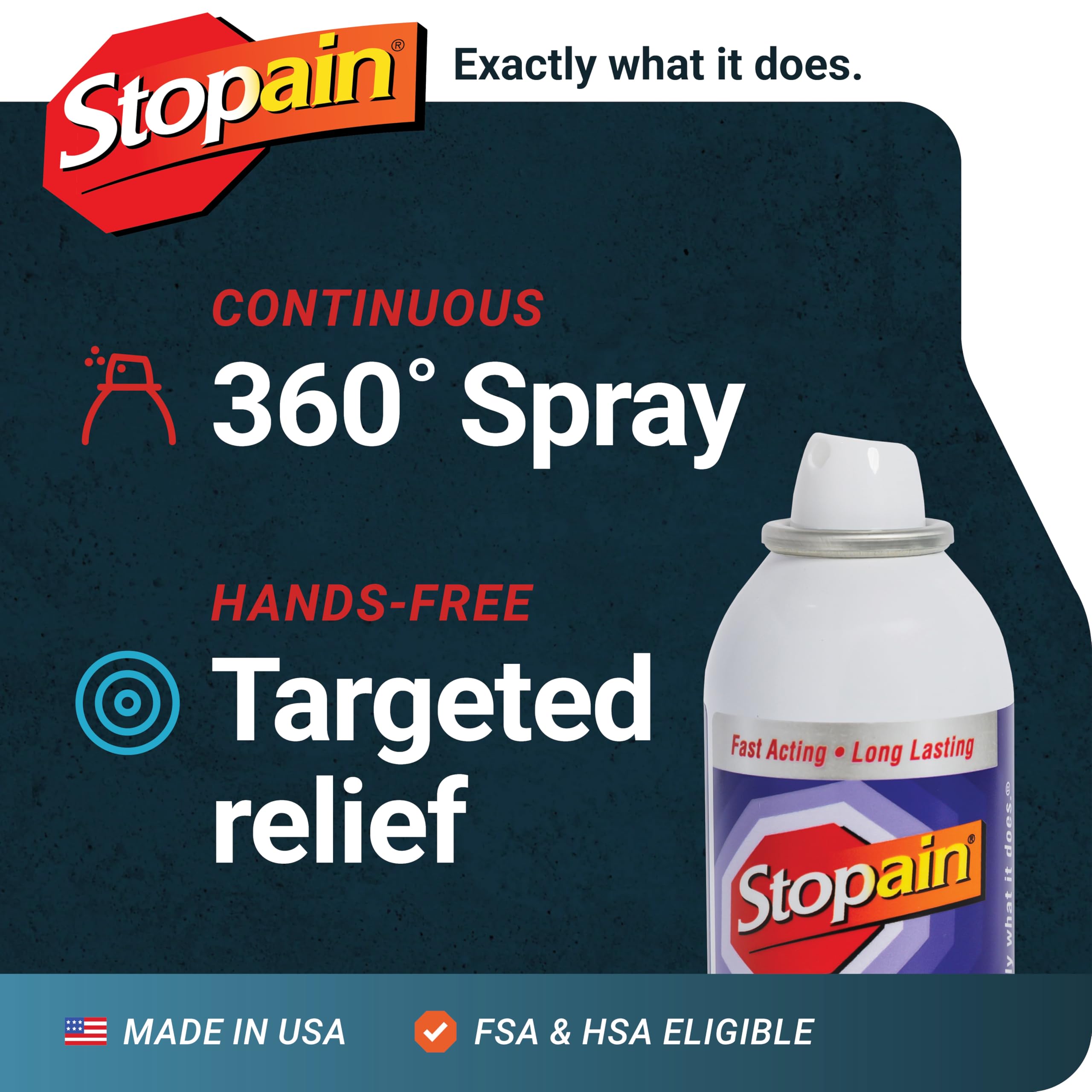 Stopain Pain Relief Spray 4oz (2 Pack) USA Made, Max Strength Fast Acting with MSM, Glucosamine, Menthol for Arthritis, Lower Back, Neck, HSA FSA Approved Topical Analgesic Products Stopain uk supplements