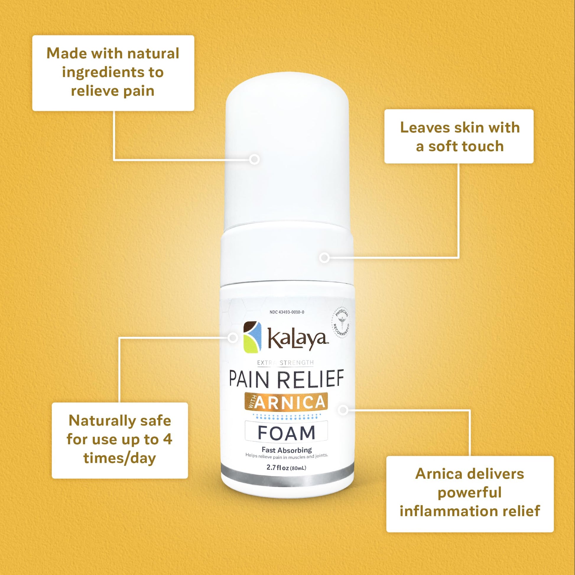 Kalaya Naturals Extra Strength Pain Relief Foam with Arnica - Supports Pain Relief in Muscle & Joints (2.7 Ounces) Kalaya Naturals uk supplements