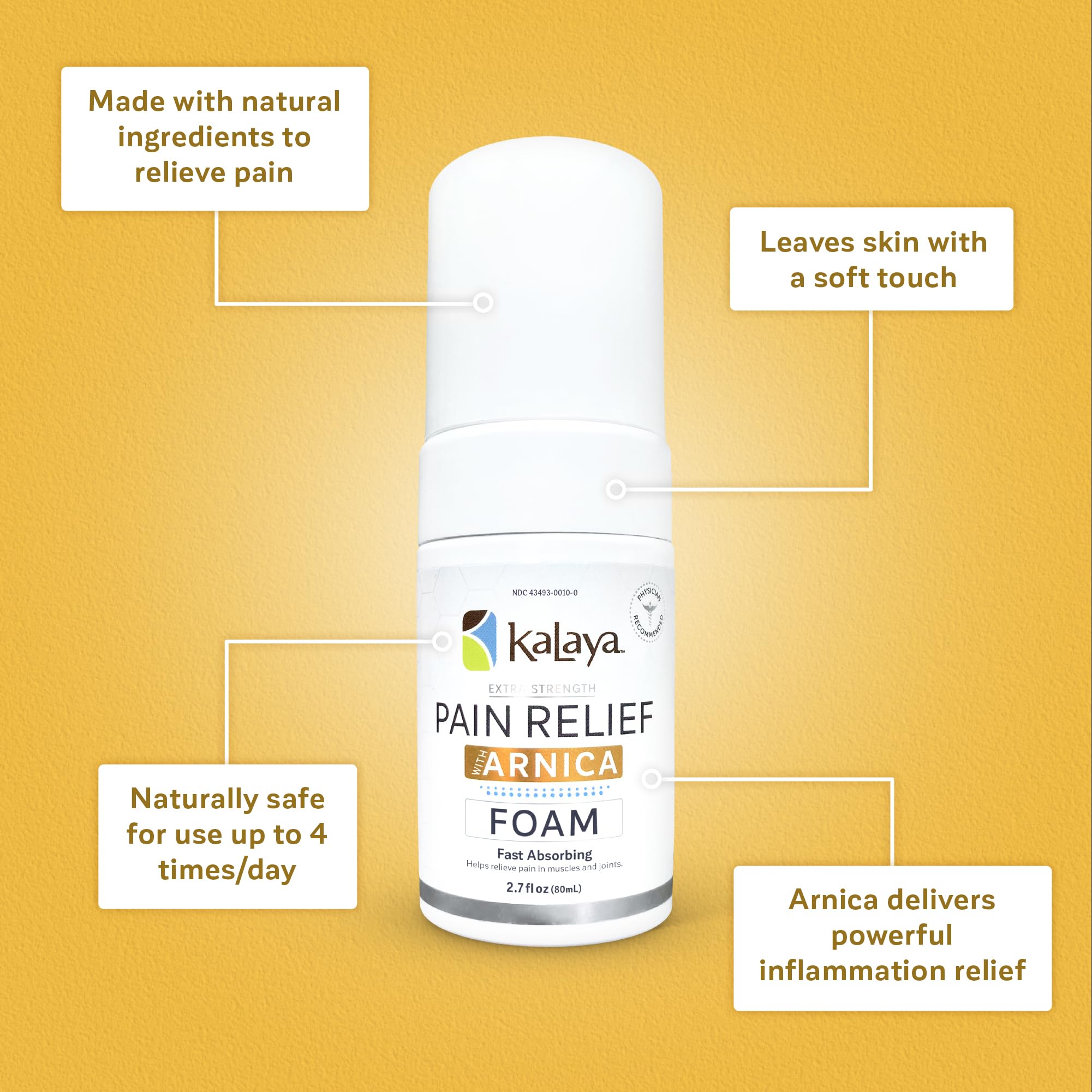 Kalaya Naturals Extra Strength Pain Relief Foam with Arnica - Supports Pain Relief in Muscle & Joints (2.7 Ounces) Kalaya Naturals uk supplements