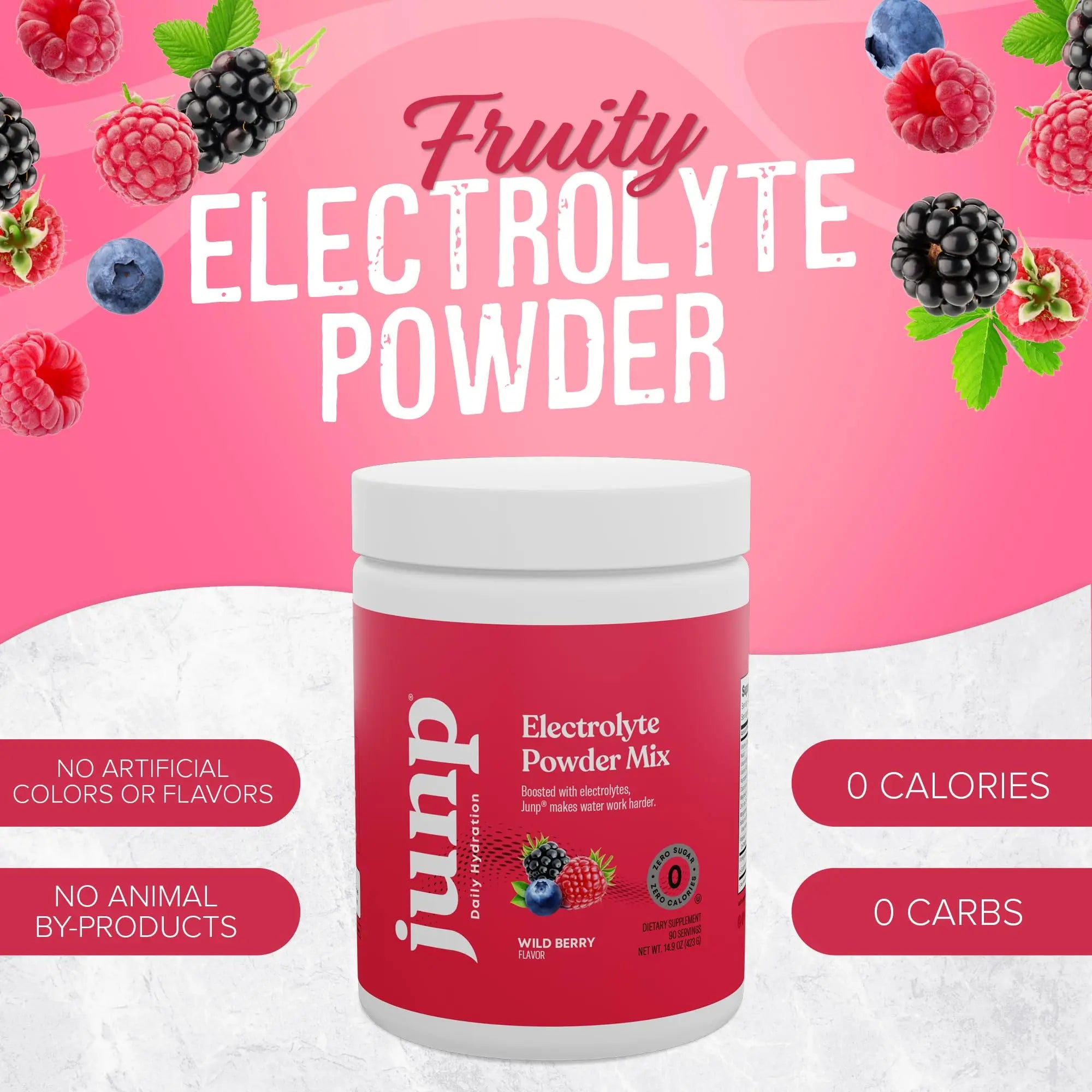JUNP Electrolytes Powder No Sugar No Carbs, Wild Berry Fruit Flavor Keto Electrolyte Drink Mix - Potassium & Salt Hydration Powder Electrolytes, Zero Calorie Sugar Free Electrolyte Powder, 90 Servings JUNP uk supplements